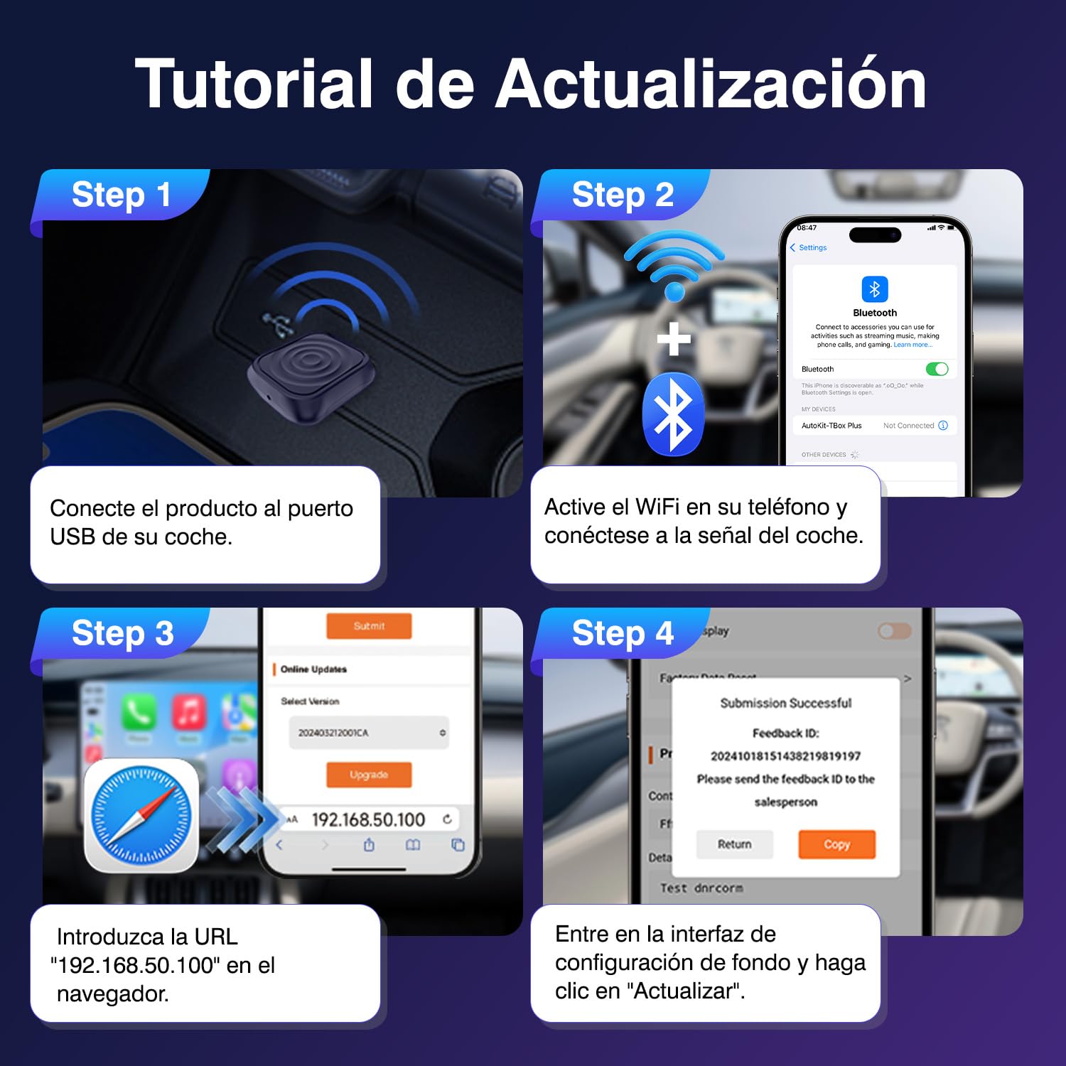 Carlinkit Adaptador inalámbrico CarPlay/Android Auto USB Mini Ultra para CarPlay con cable de fábrica y Android Auto con cable OEM, Plug & Play Wireless CarPlay/Android Auto Dongle compatible con iOS