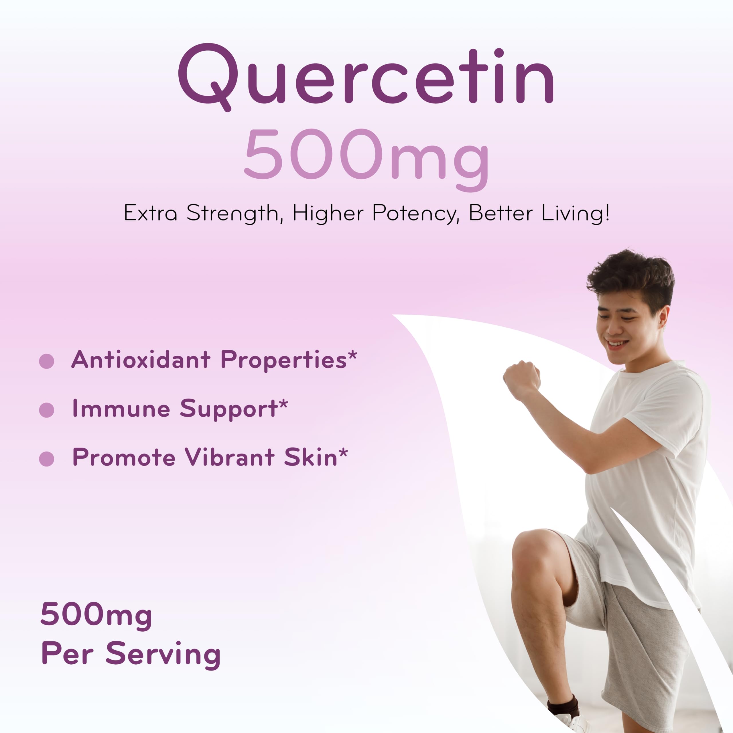 Clear Formulas High Strength Quercetin Anhydrous 500mg Capsules - Quercetin Potent Flavonoid Antioxidant for Heart and Immune Support - 500mg per Serving - Made in a cGMP US Lab (100 Servings) — Amazon image 3