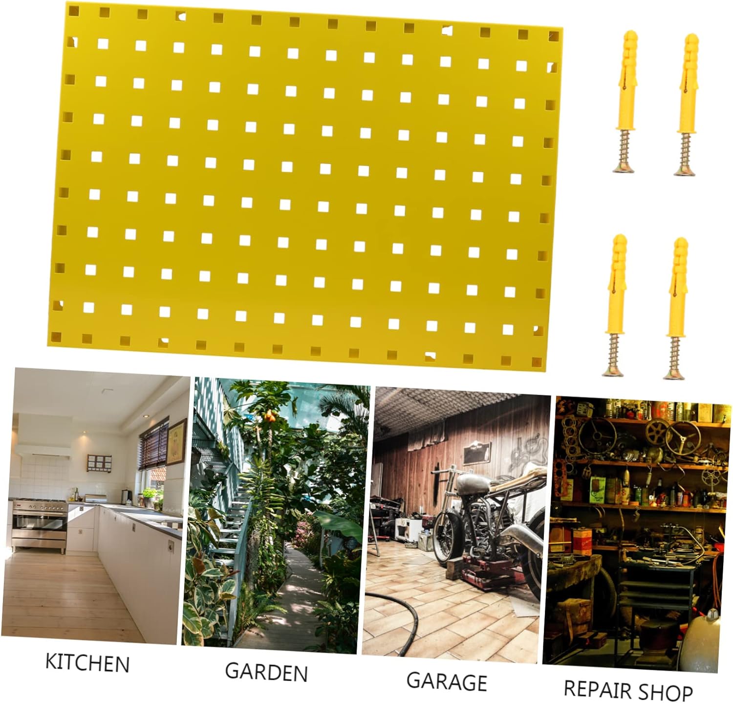 1Pc Pegboard Storage Shelf Galvanized Steel Tool Organization Panel Wall Mounted Storage Rack for Garage Craft Office Easy Installation Design