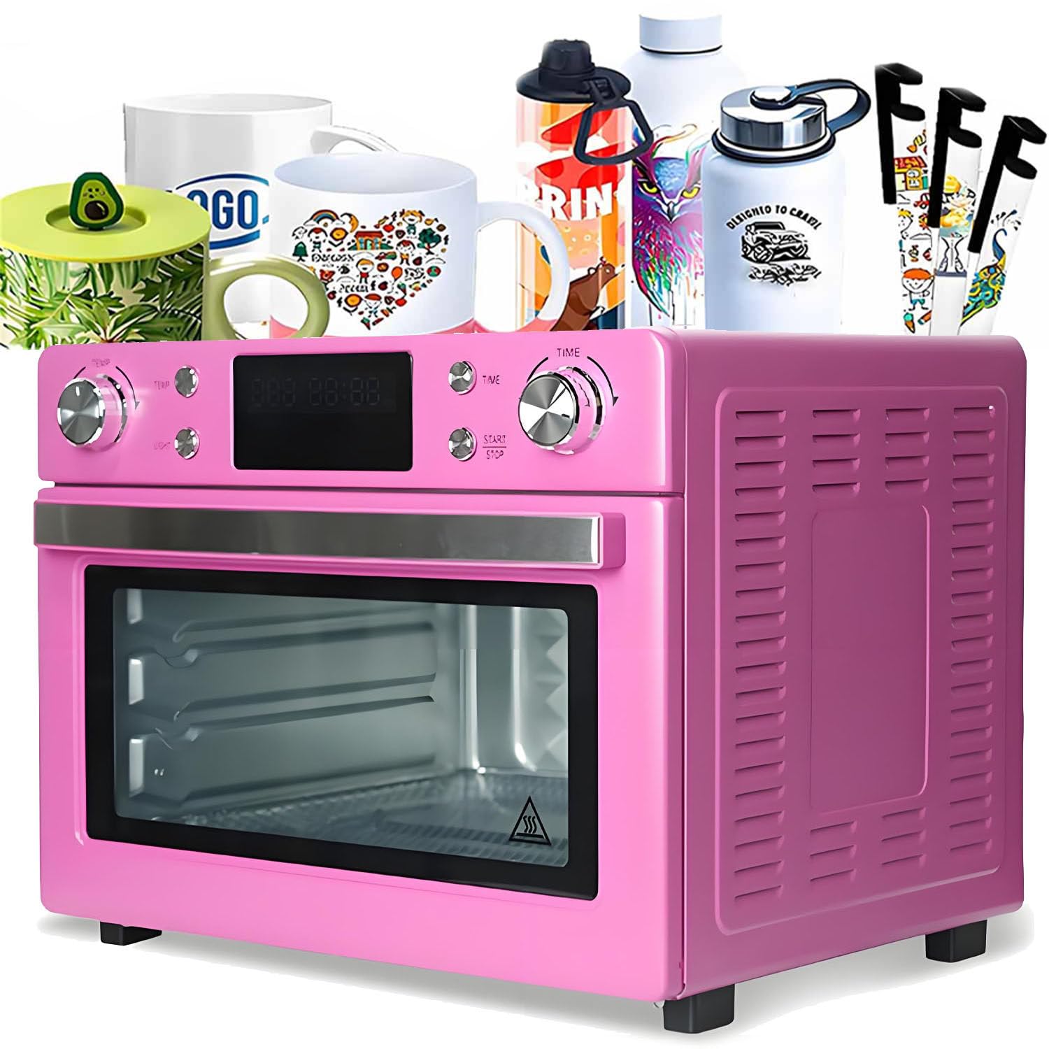 GLBMXDD Professional 1400W Sublimation Convection Oven for Bulk Production - Digital Display, Intuitive Operation,360°Even Heating for Printing on Mugs, Cups, Tumblers 30L