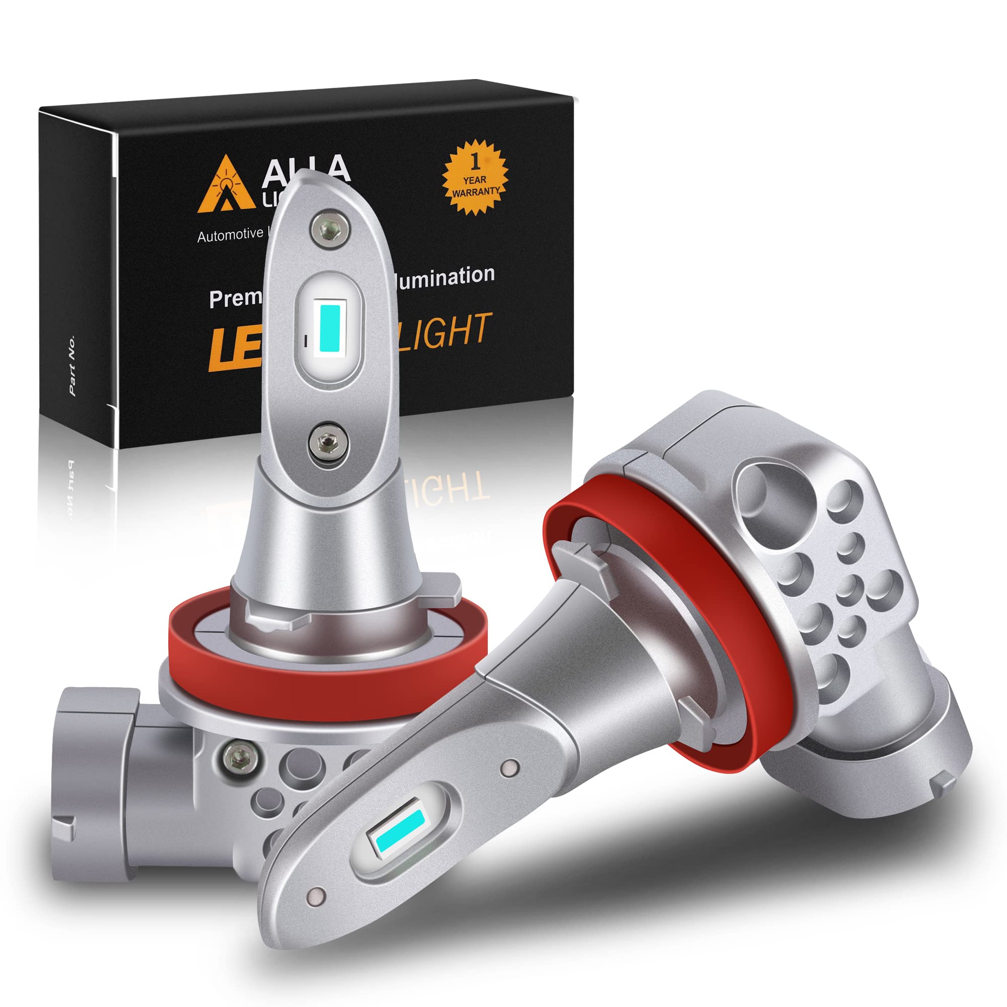 Photo 1 of Alla Lighting Newest 5200Lms Xtreme Super Bright LED H16 H8 H11 Fog Lights Bulbs, 8000K Ice Blue, or DRL (Daytime Running Lights Lamps) 5530-SMD 12V Upgrade