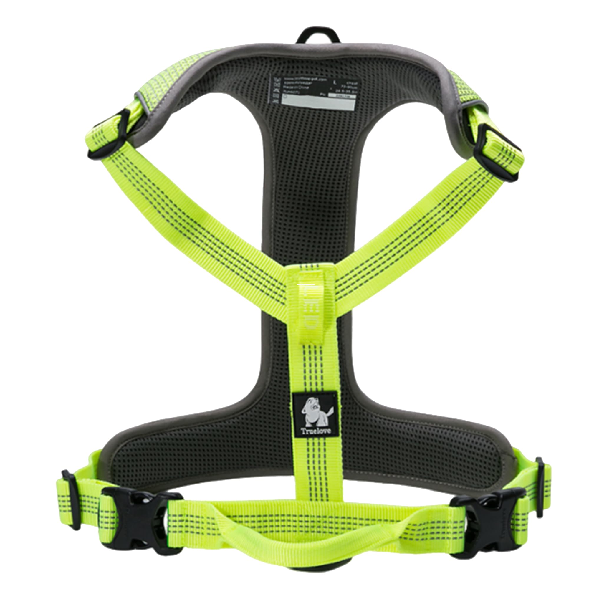 Harnais pour Chien Réglable Réfléchissant sans Traction Gilet Durable pour Animaux de Compagnie Voyage en Voiture Extérieur TLH6071(Vert,L)