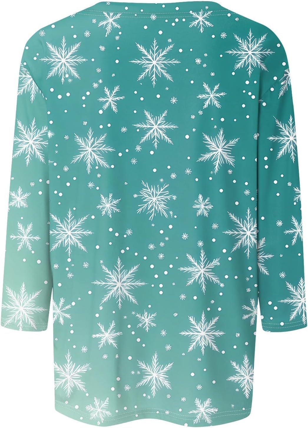 Christmas Shirts for Women 2026 Christmas Tree Printed Tshirts 3/4 Length Sleeve Round Neck Loose Fit Blouses