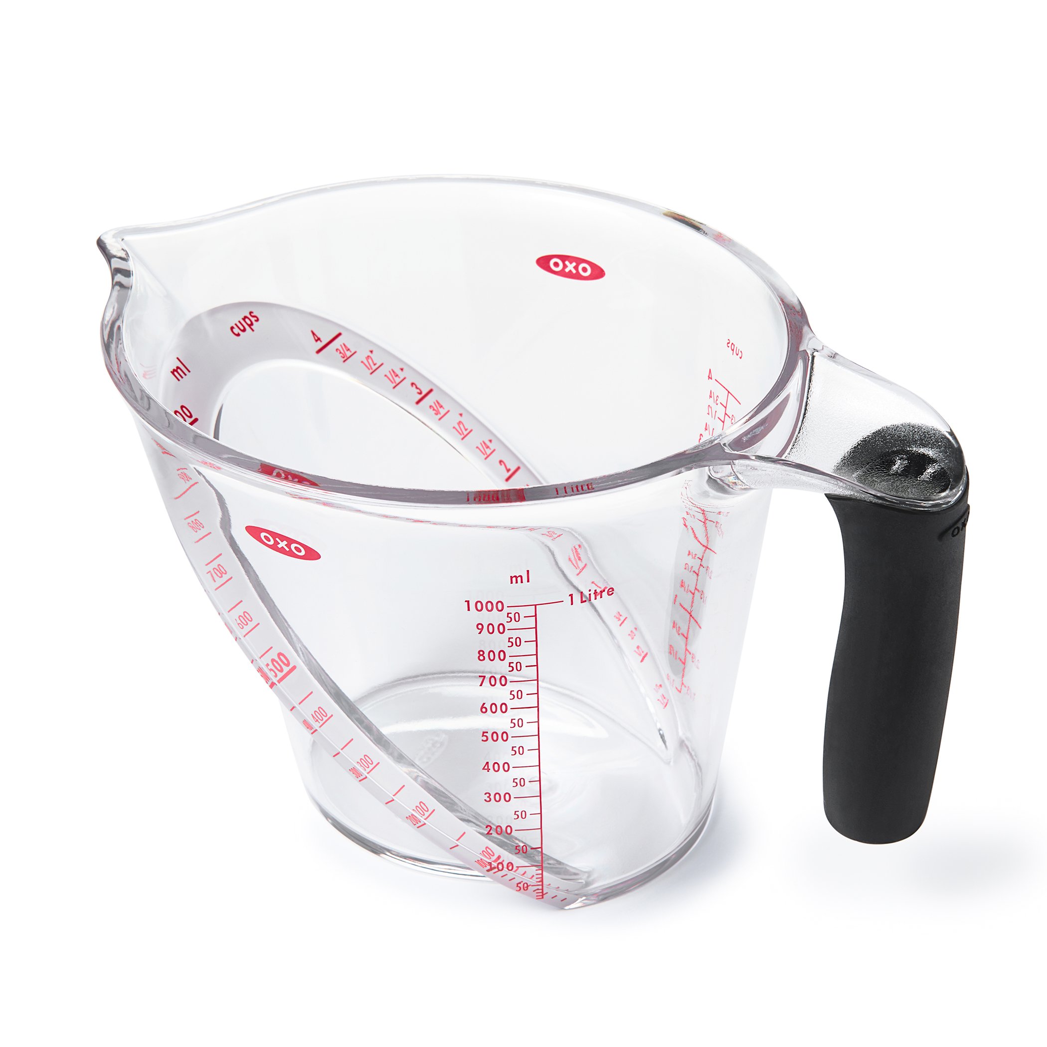 OXO Good Grips – Essoreuse à salade OXO - Transparente - 6 L & Good Grips – Pichet mesureur – Verre doseur pour la cuisine - Grande taille - 1 L