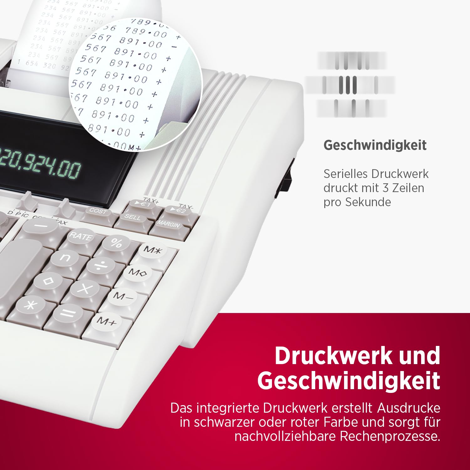 OLYMPIA CPD 3212 S Tischrechner mit Druckwerk 12-stellig Papierrolle 3 Zeilen/Sek.