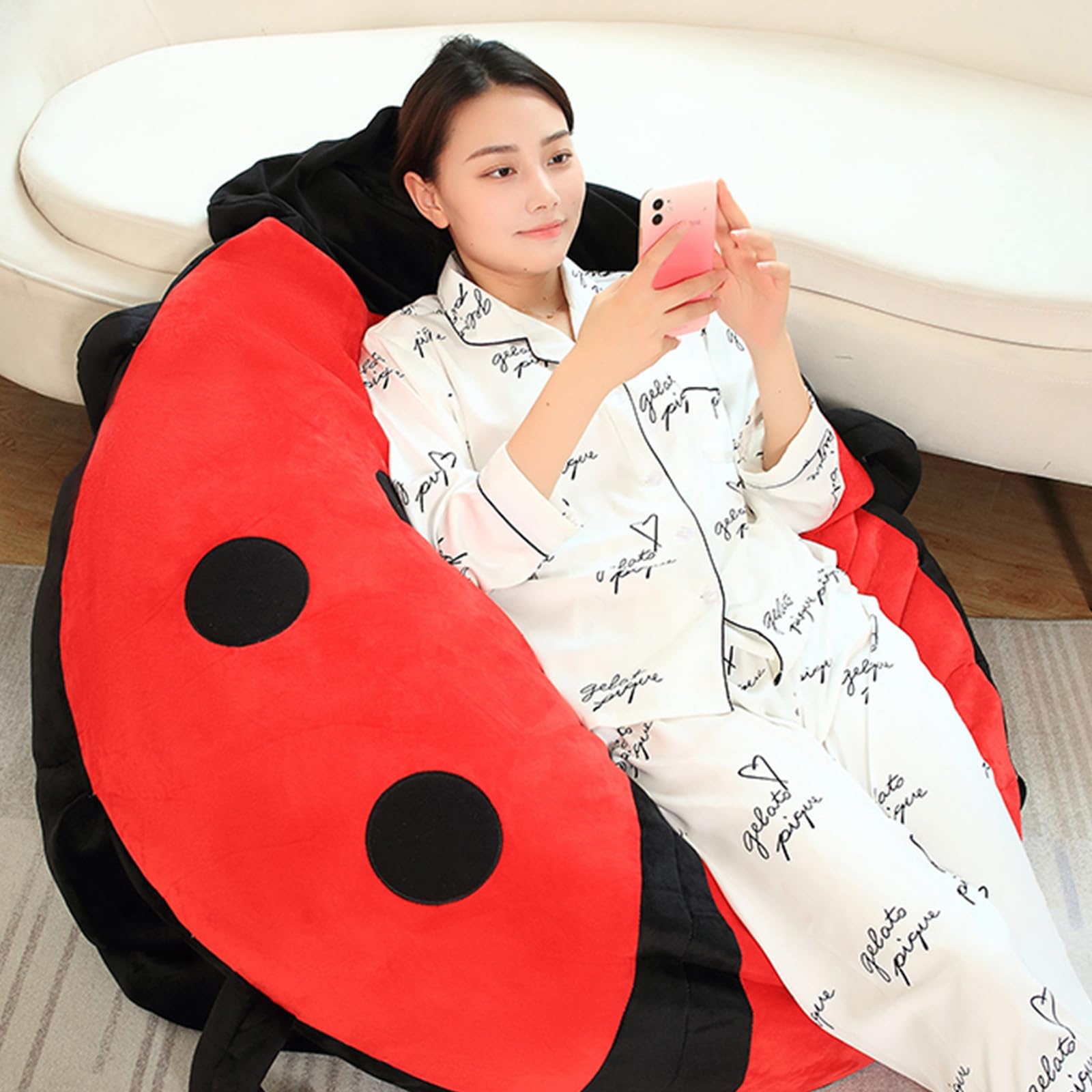 Oreiller Portable Mignon et Chaud pour Dormir en Peluche Amovible surdimensionné 100 cm Oreiller géant Portable pour Enfants et Adultes pour libérer Le Stress