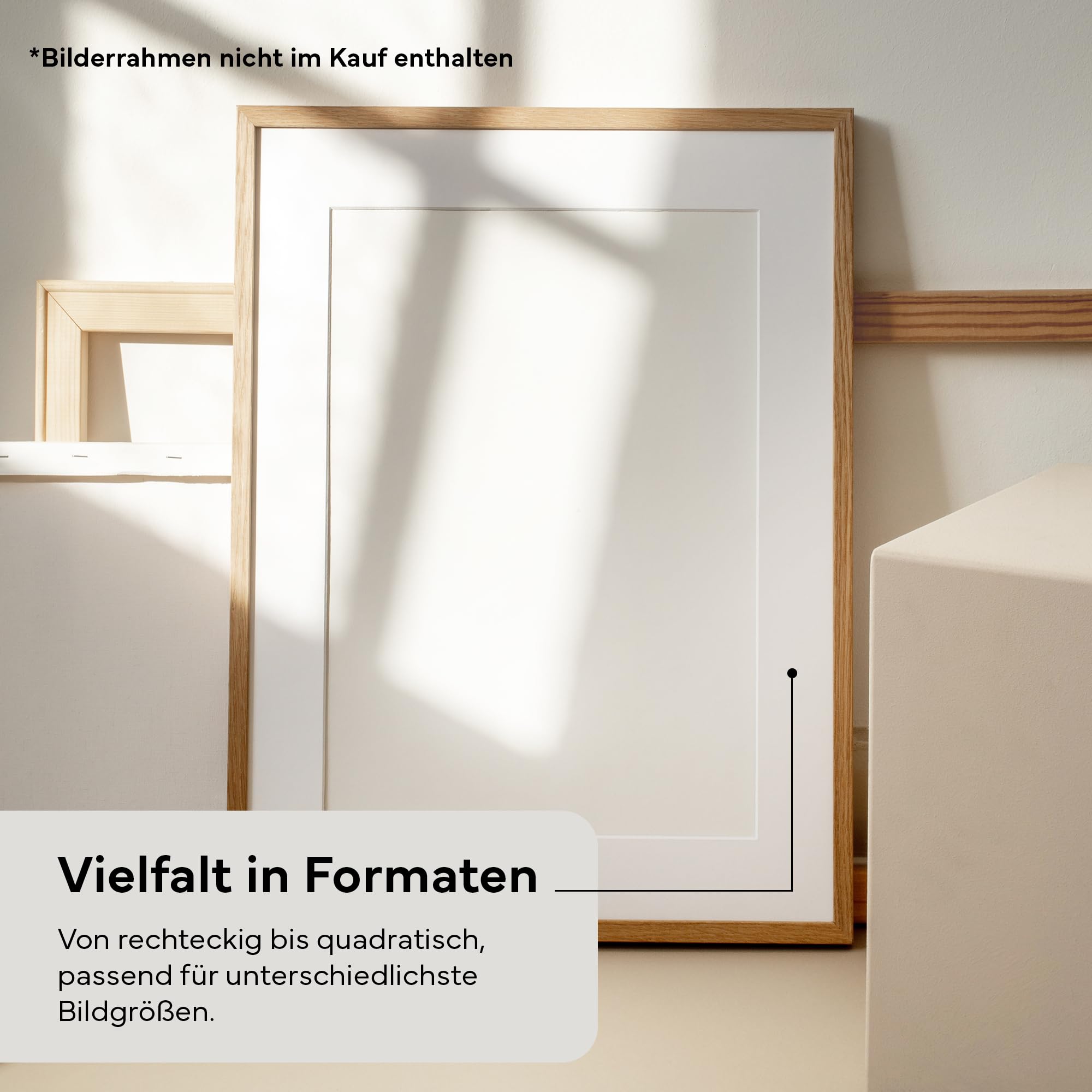 Passepartout 70x100 cm/Schrägschnitt-Passepartouts nach Maß für Bilderrahmen/Klassischer 1,5mm Karton in Weiß (6000) /Innenmaße: 60x80cm