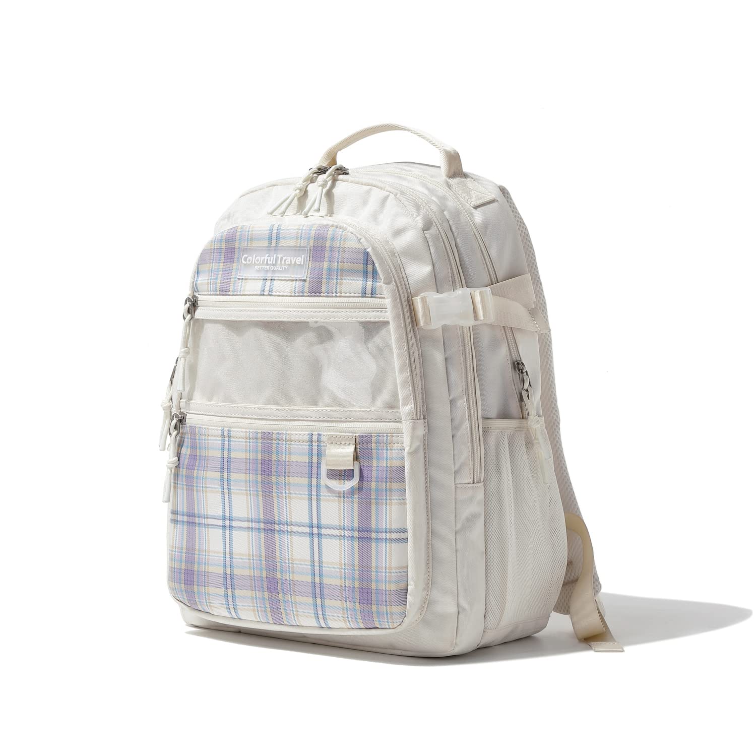 Kalesi Laptop Backpack School College or Work Bookbag, Large Anti Theft Travel Bag, 15.6-Inch Daypack for Men & Women Teens (Light pink)