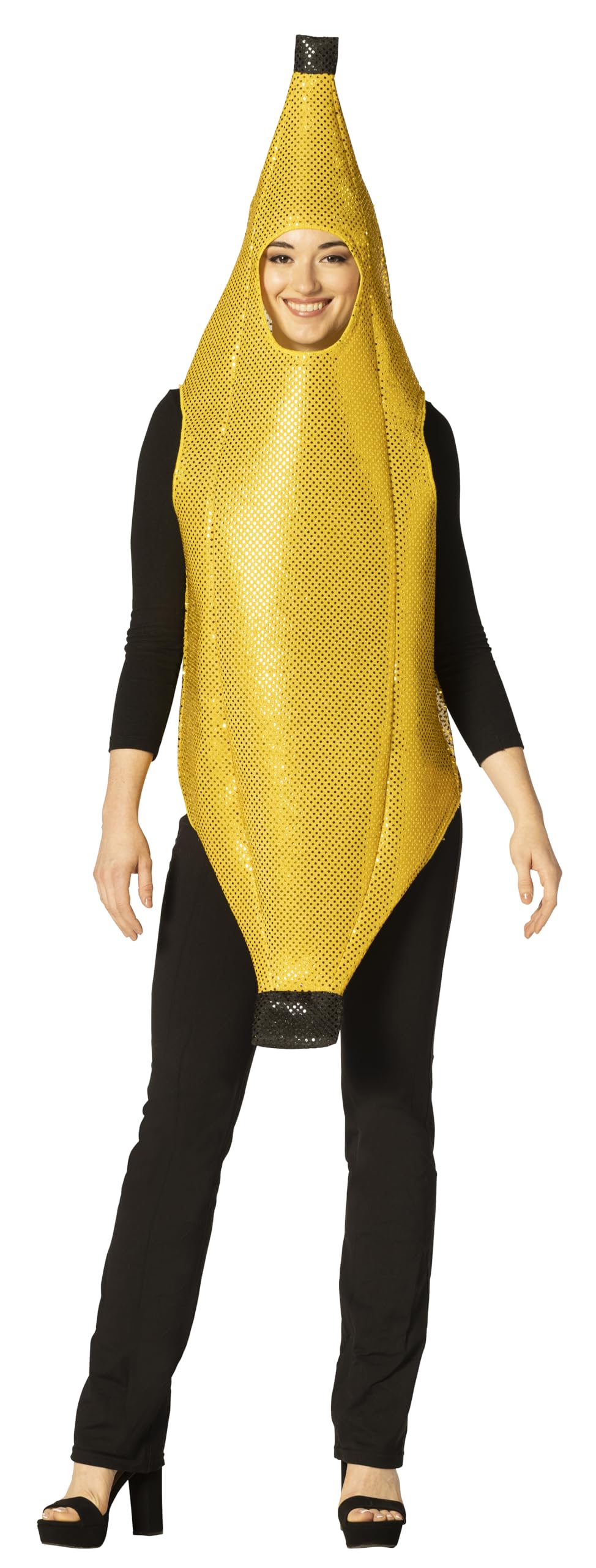 Banana Sparkle Glitzy Sequin Ultimate Halloween Costume, Women and Men, Adult One Size