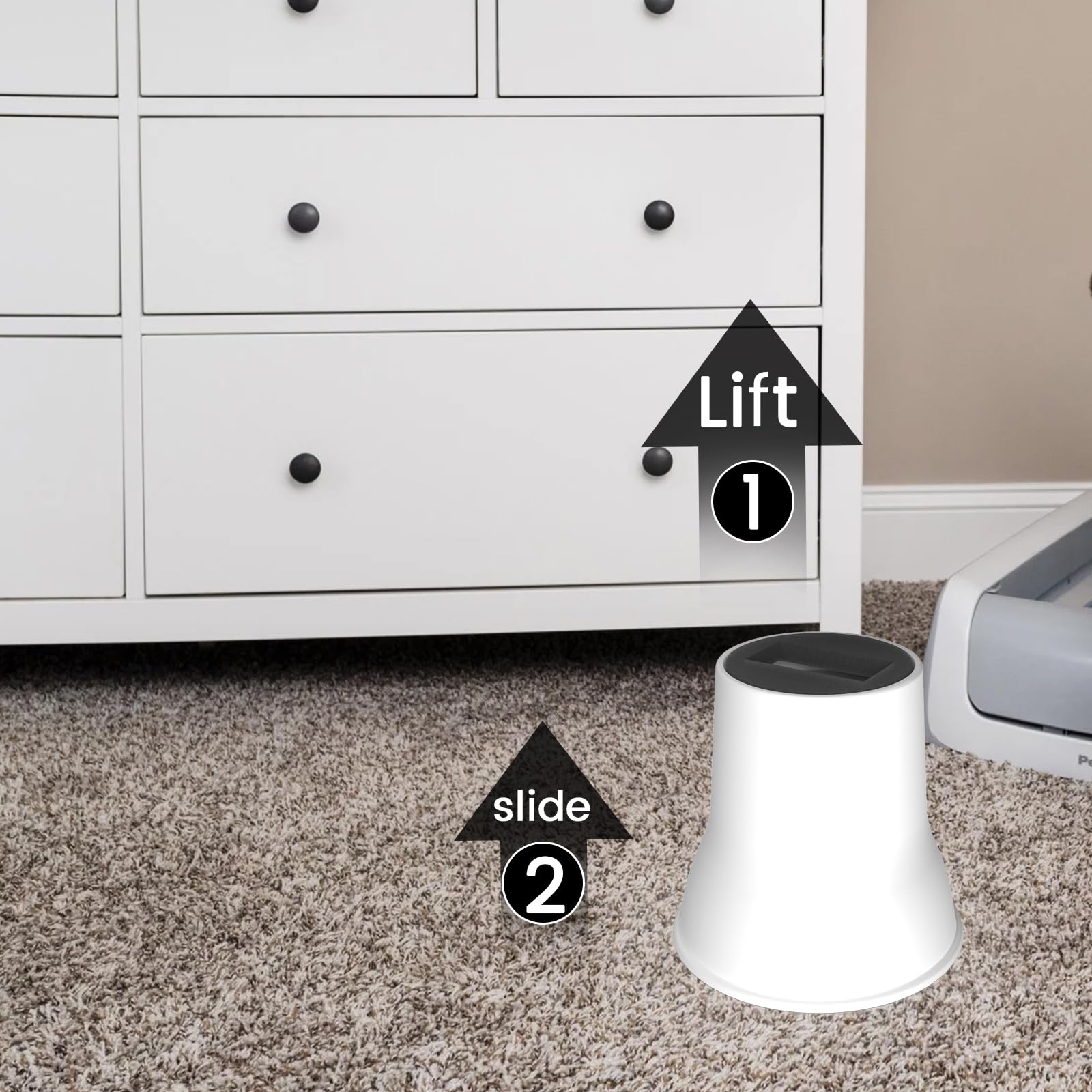 MYMULIKE Rialzi per letto da 15,2 cm, confezione da 6, resistenti, sollevano fino a 997,9 kg, rialzi rotondi per divani, supporti TV e sedie