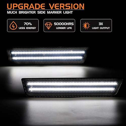 Miniatura 9 de Lentes ahumadas ámbar rojo LED luces de marcador lateral para Dodge Challenger 2008 2009 2010 2011 2012 2013 2014, Challenger delantero trasero