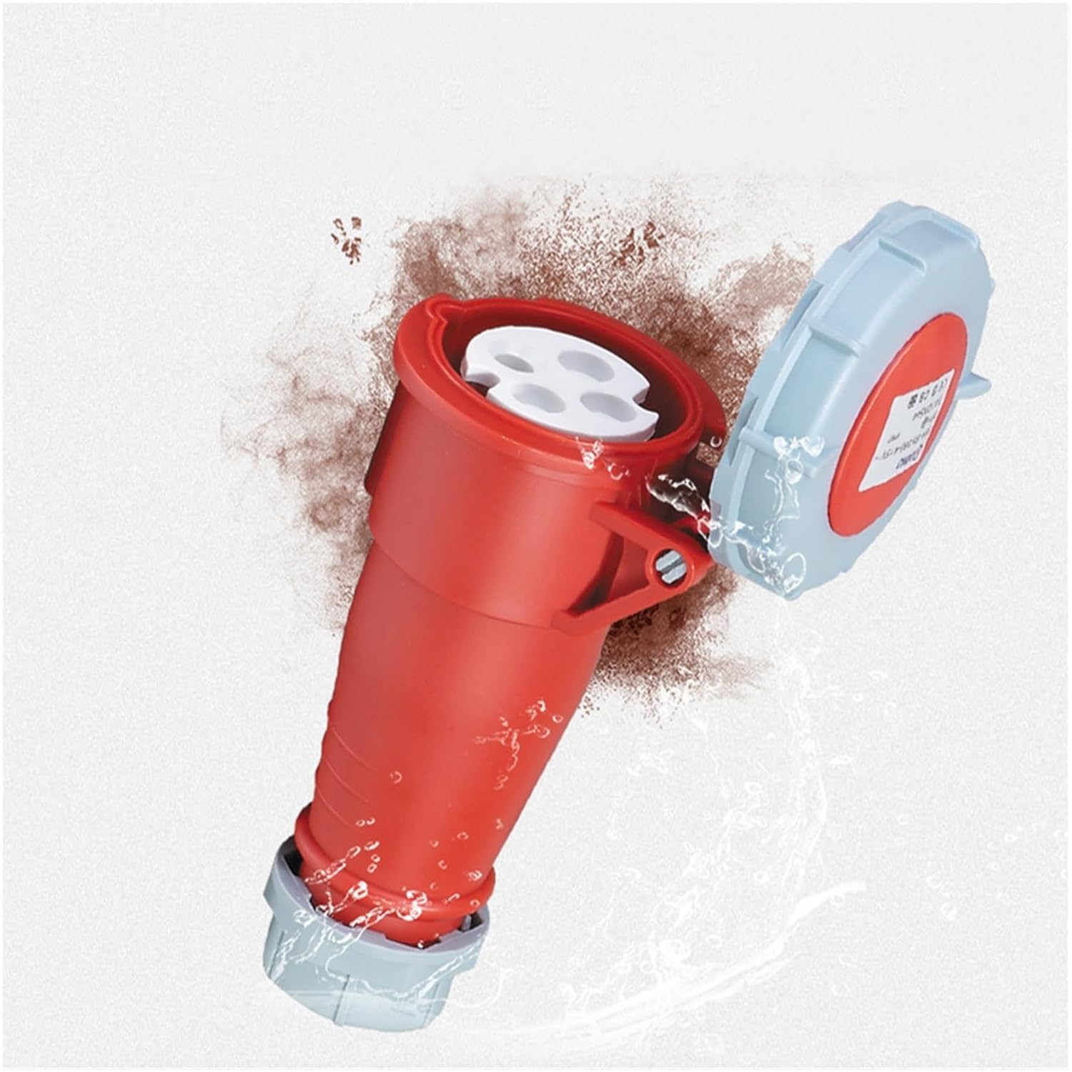 IP67 Industrial Plug Refrigerator Freezer Container Plug Industrial Marine Refrigerator Connector 4-core 32A-3h 4Pin(380v-440v-interlock Socket)