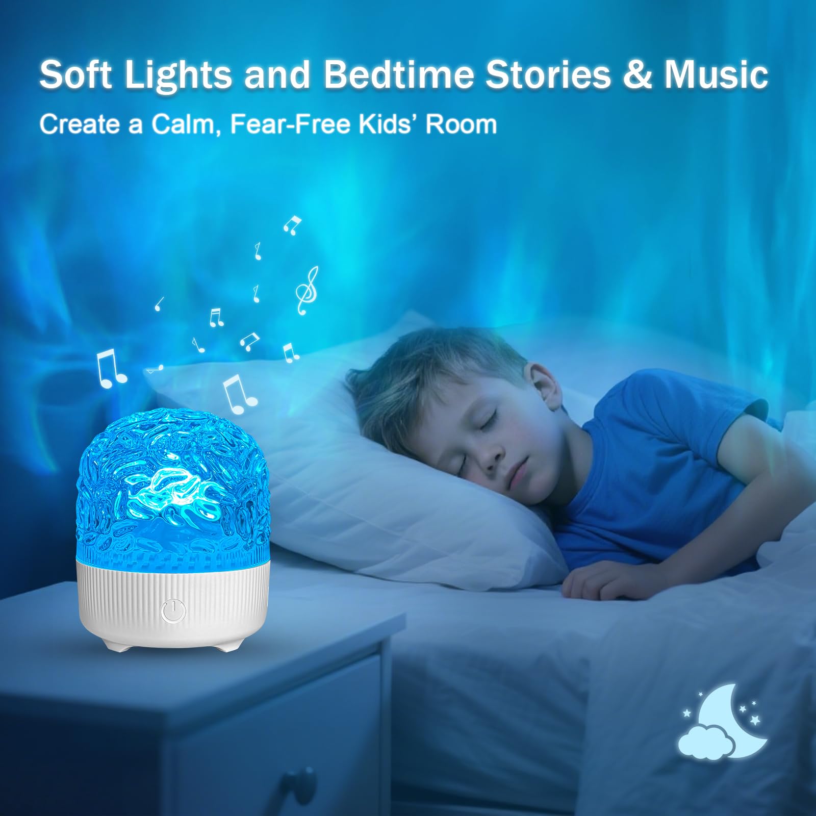 GY Ocean Globe, lampada da comodino a LED RGB, 16 colori, dimmerabile, con proiettore USB, lampada da tavolo romantica per camera da letto e soggiorno