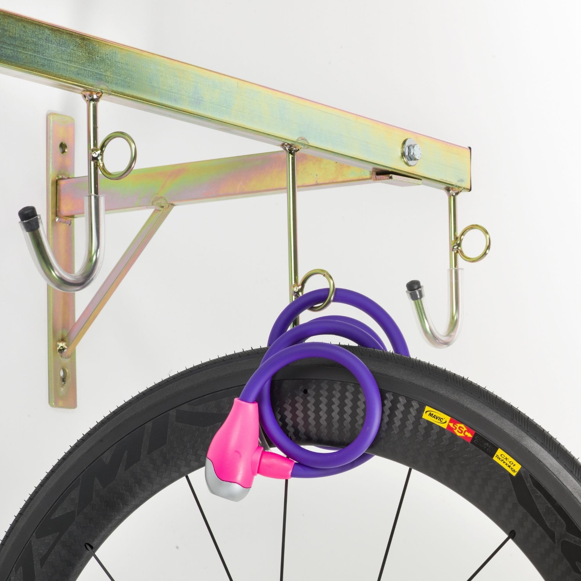 Porte-vélos mural 4 places Démontable avec anneaux pour cadenas