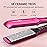 Terviiix Ceramic Hair Straightener, 1-1/2 Inch Wide Flat Iron for Hair, Professional Straightening Irons with Adjustable Temp, 30s Instant Heating, Get Silky Smooth Hair, Dual Voltage, Auto Off, Pink