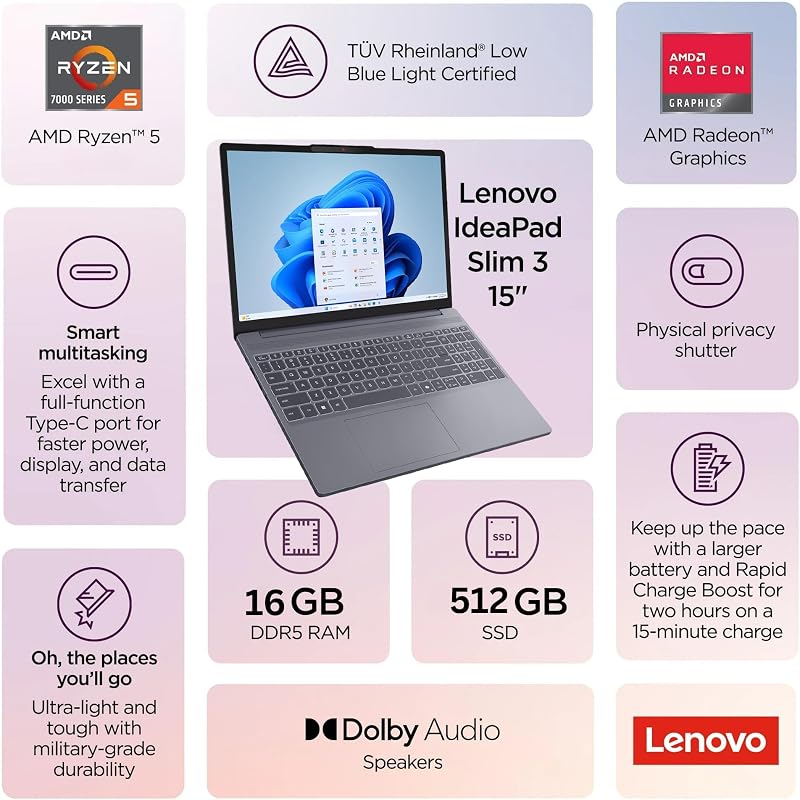 Lenovo 2026 Laptop 15.6" FHD, Office 365, 8GB RAM, 128GB Storage, Intel CPU image 2