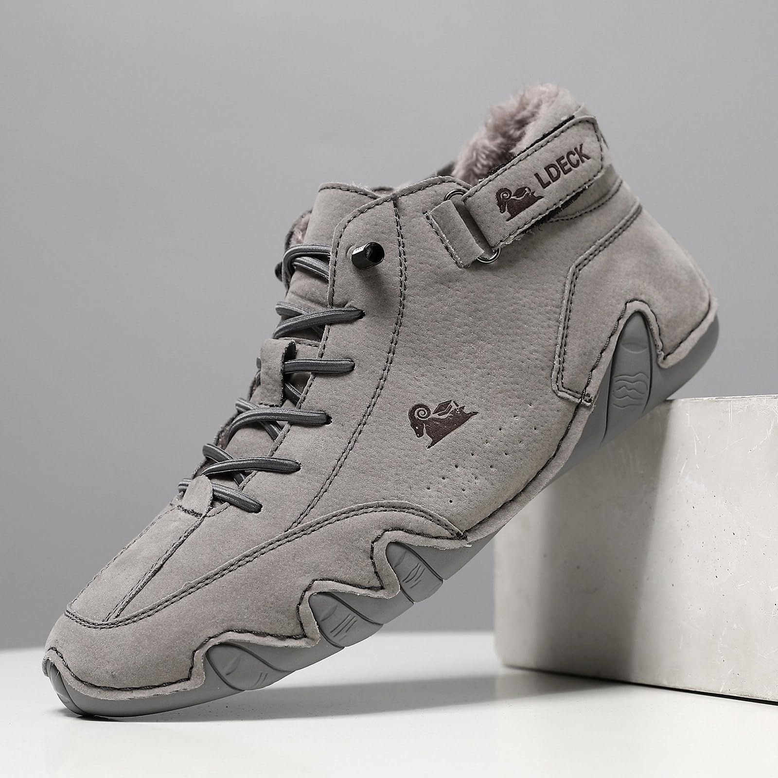 Schneeschuhe Herren Wandern, Damen und Bequeme rutschfeste Winter Barfußschuhe aus echtem Leder Outdoor Leichte Schuhe Warm Gefütterte Winterschuhe Barfuß Wanderschuhe Schneestiefel