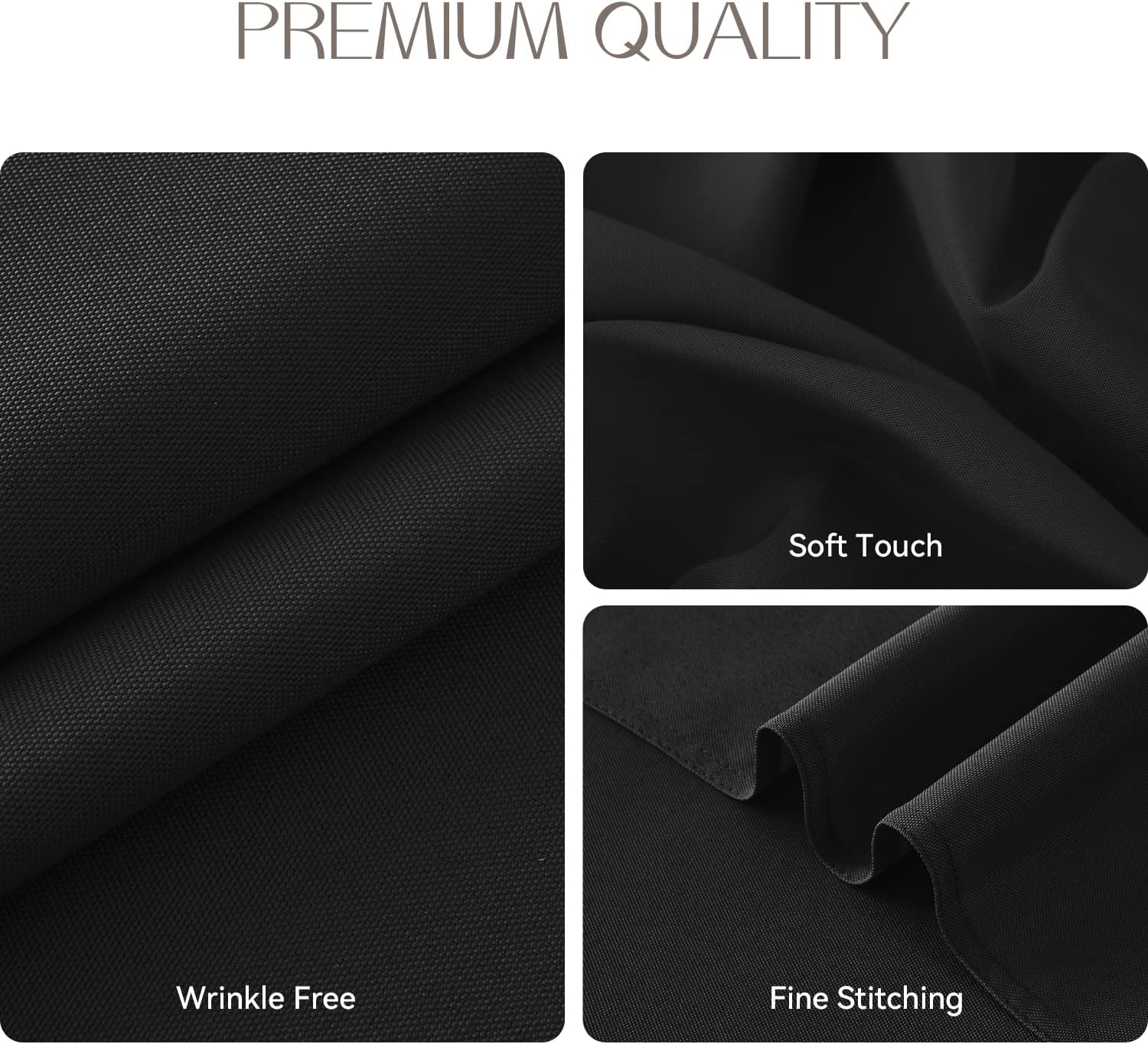 Romanstile Rectangle Tablecloth - Waterproof and Wrinkle Resistant Washable Polyester Table Cloth for Kitchen Dining/Party/Wedding Indoor and Outdoor Use (60 x 84 inch,Black) Black 60 x 84 Inch