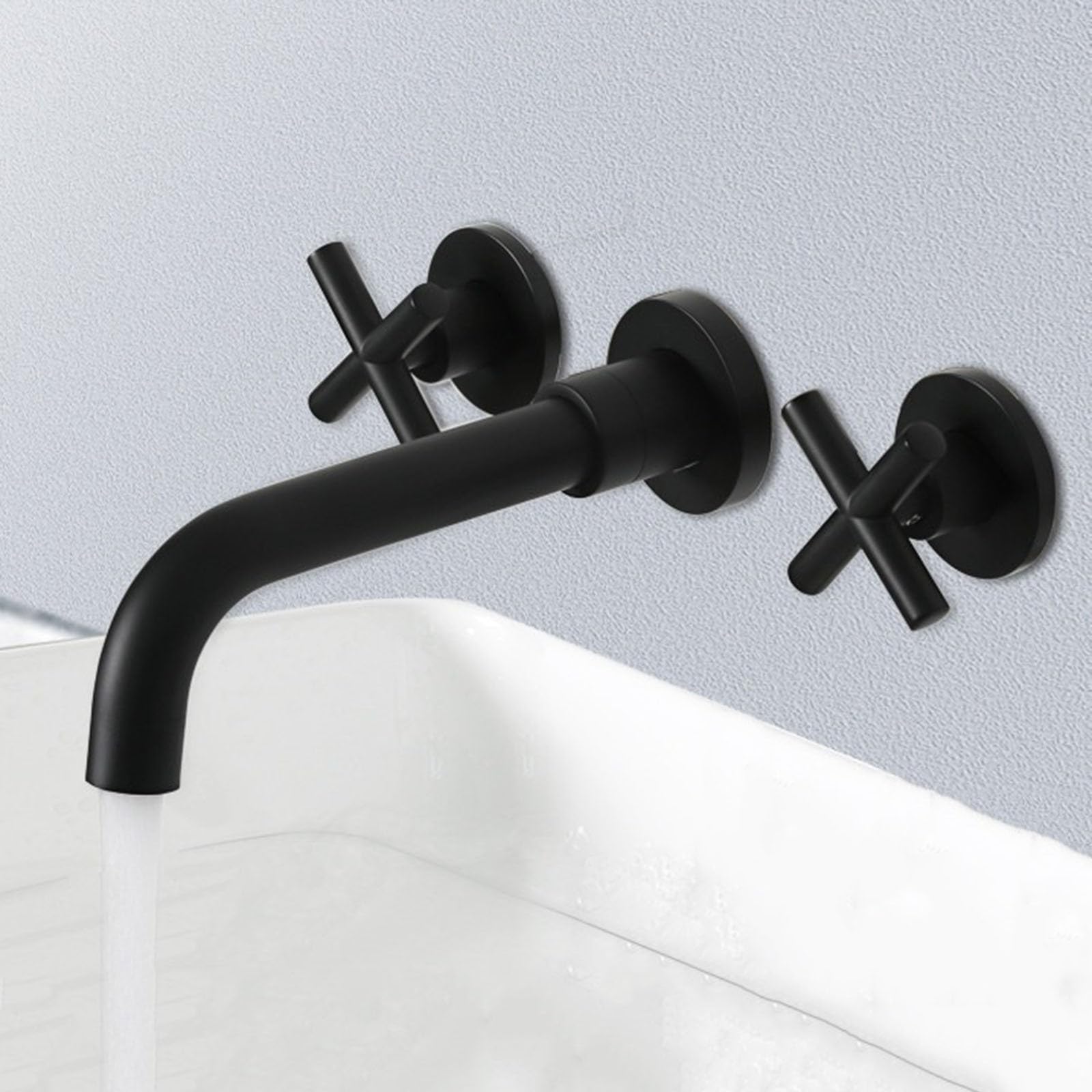 Mitigeur lavabo encastré en laiton noir pour un espace de détente