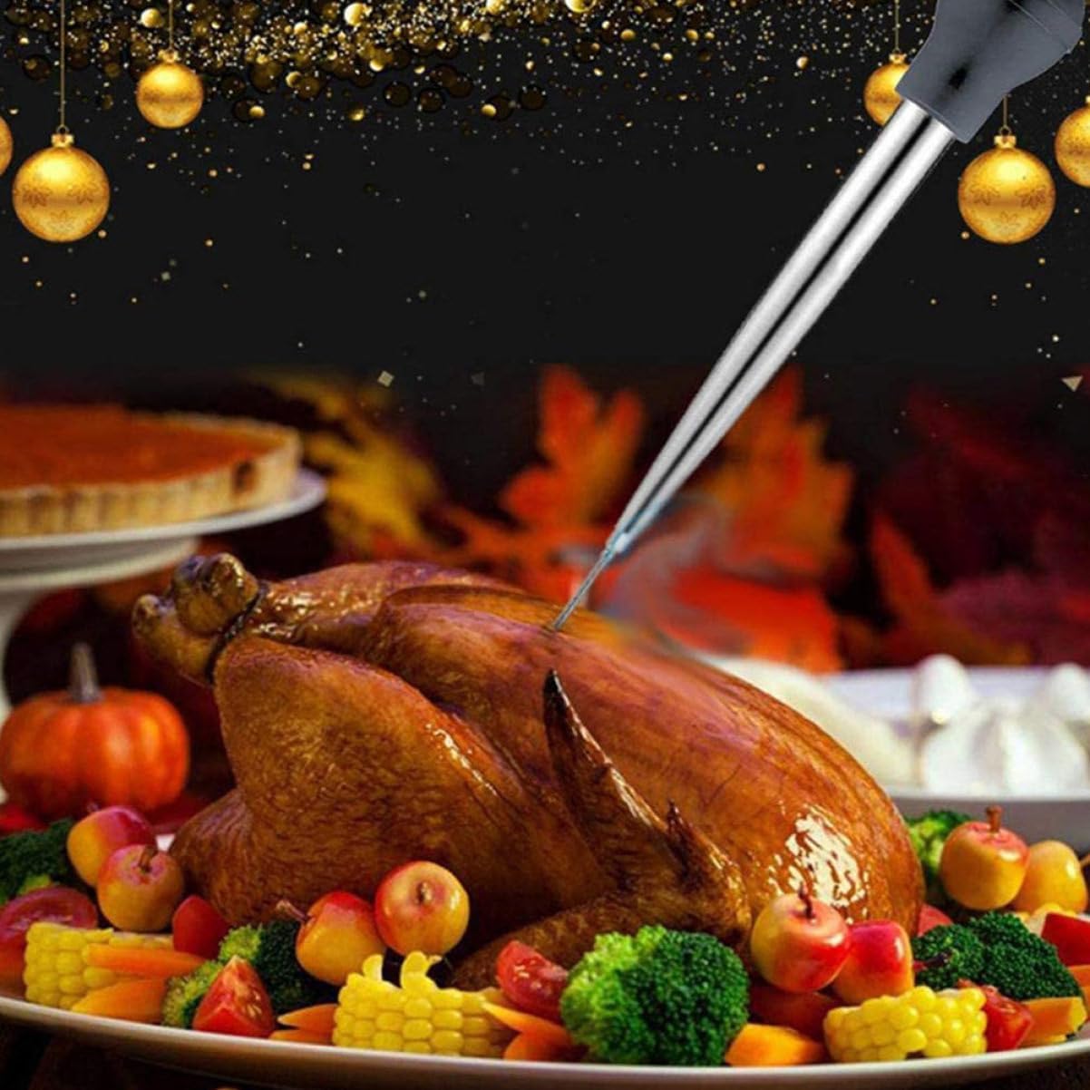 1Set Kitchen Meat Injector Tools Turkey Seasoning Injector with Food Grade for Barbecue Sauce Injection and Marinade Cooking