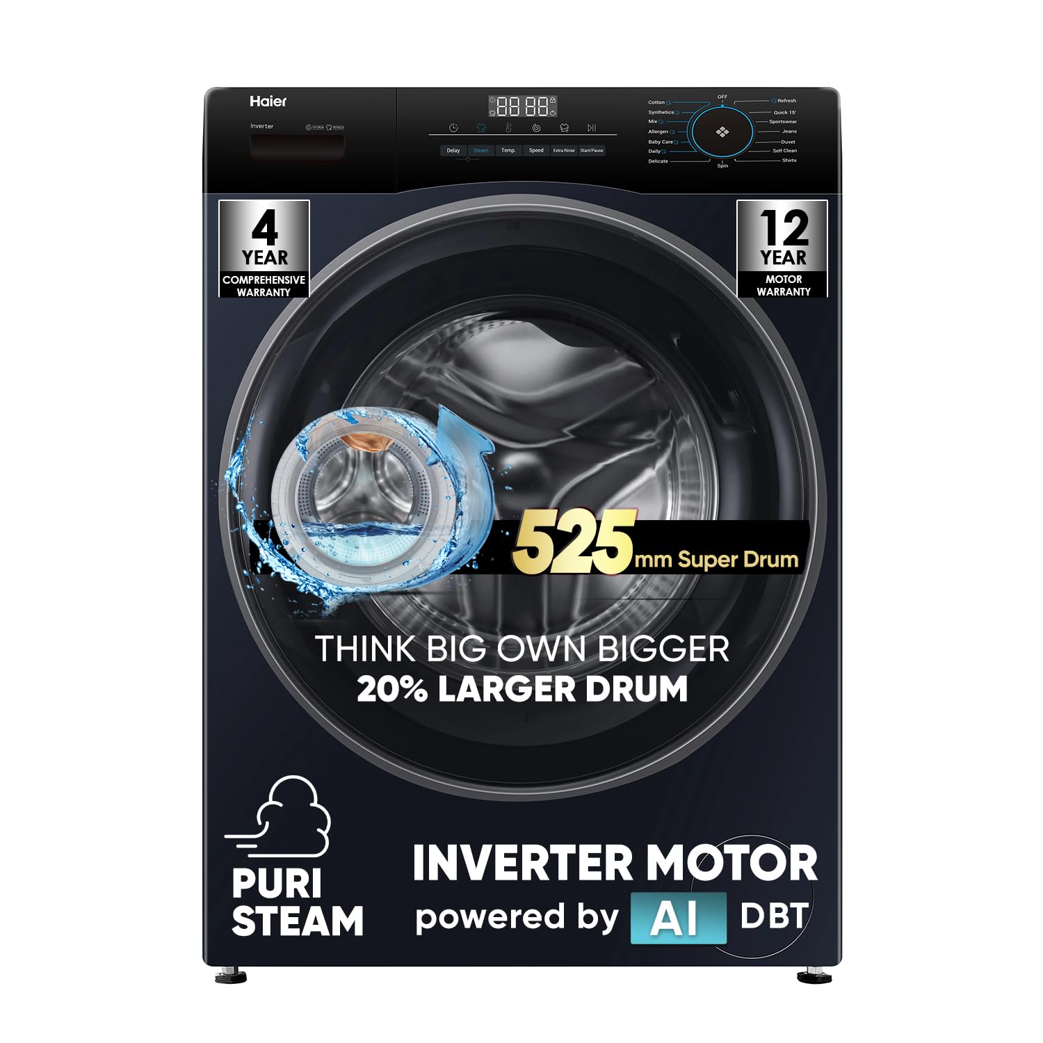 Haier 7 kg 5 Star Fully Automatic Front Load Washing Machine HW70-BP12929CS3