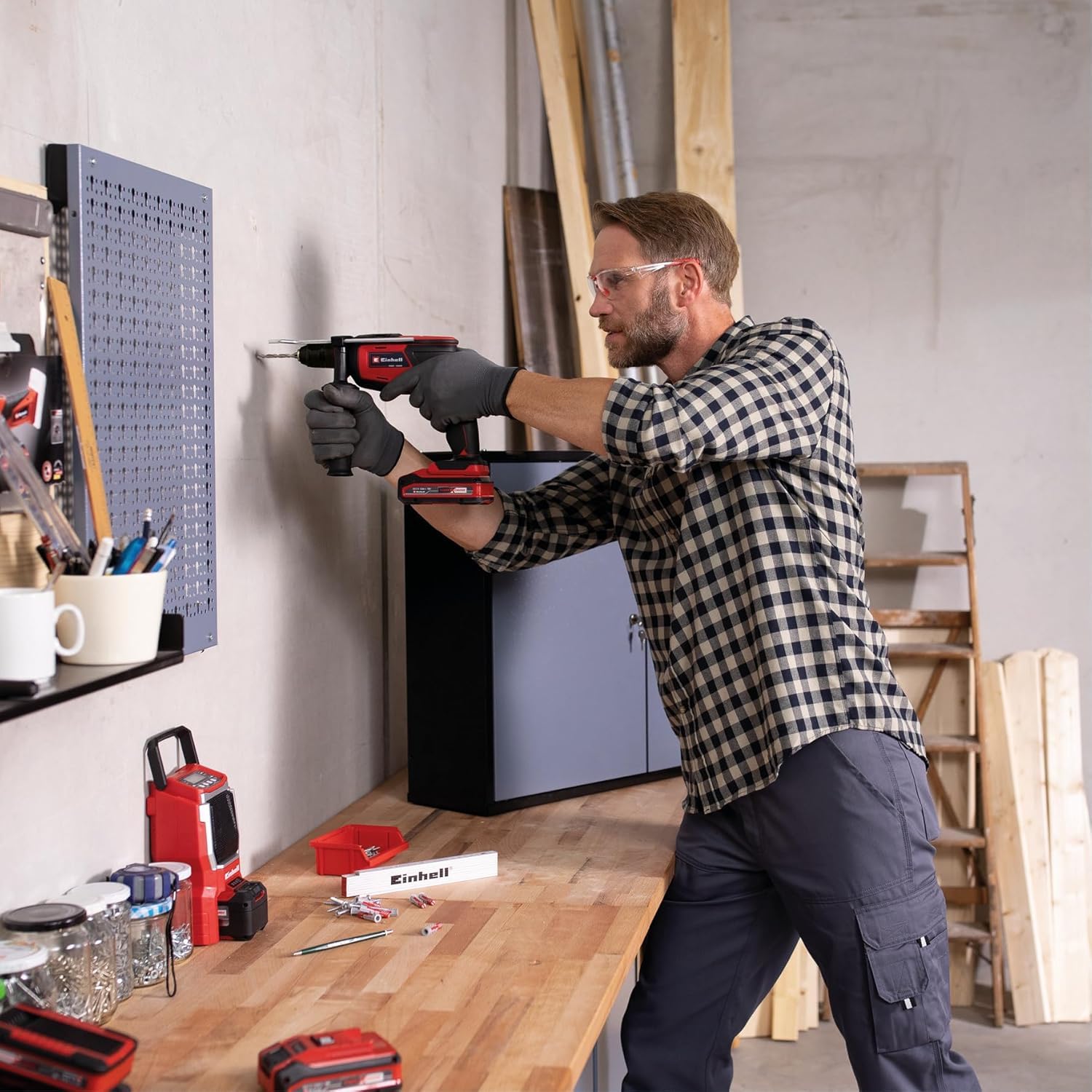 Einhell Trapano a percussione a batteria TE-ID 18 Li-Solo Power X-Change (ioni di litio, mandrino autoserrante da 13 mm, sistema elettronico di regolazione dei giri, senza batteria e caricabatteria)