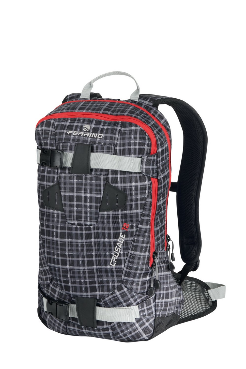 Ferrino Crusade, Zaino da Hiking con Porta Snowboard, Sci o Ciaspole Unisex Nero, 12 Litri