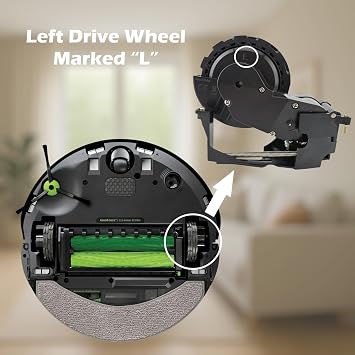 Replacement Left Drive Wheel Module Compatible with Roomba Combo j7+, Combo j9+, 10 Max Combo Models Robotic Vacuum Cleaner