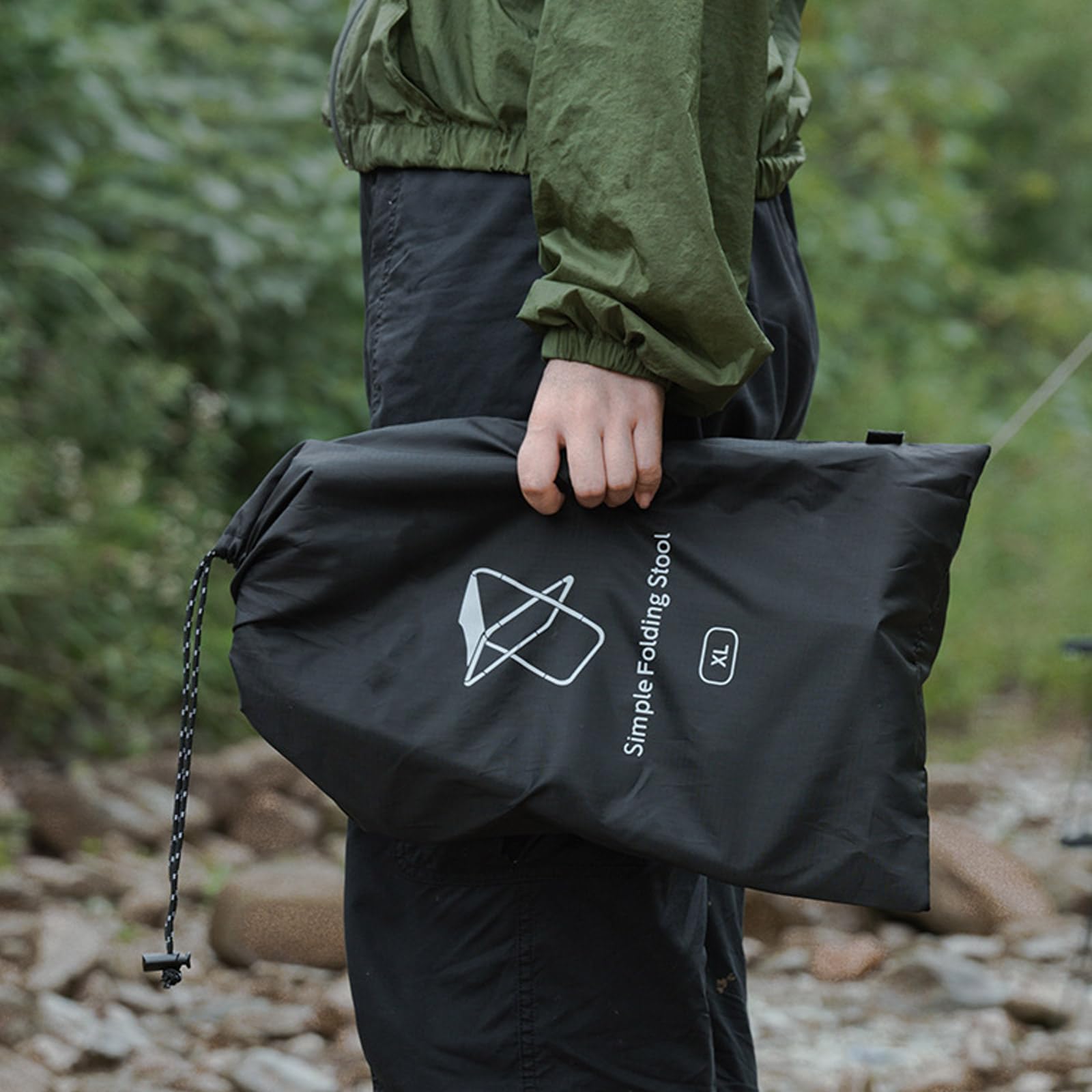 Generisch Taburete plegable ligero de aleación de aluminio para camping, taburete de pesca plegable con bolsa de transporte para adultos y plegable de aleación de aluminio para exteriores