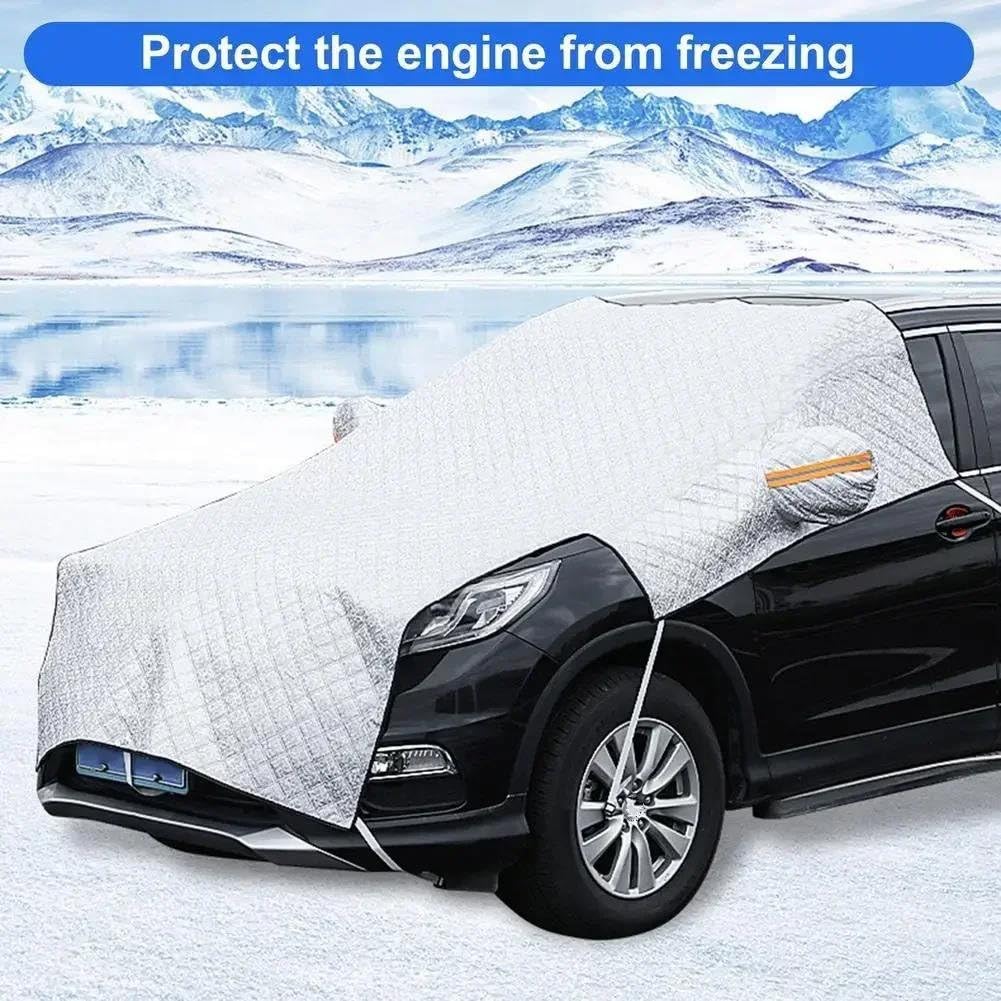 Generico Cintura di Avvertimento per Auto Protezione da Neve E Gelo, Isolamento Solare Termico, Copertura Antigelo Estiva Invernale con Notte Copri Parabrezza Auto Inverno