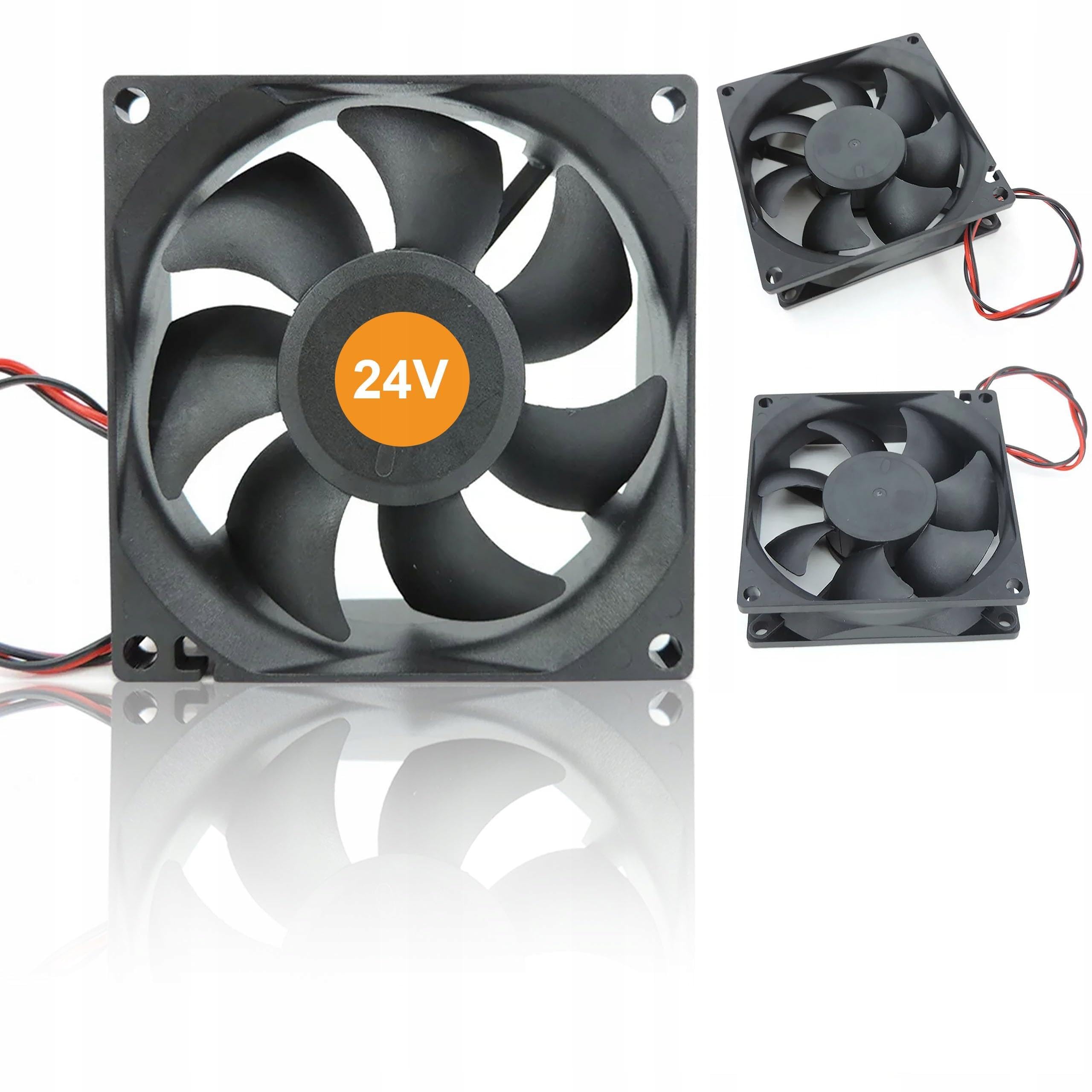 Rosfix Fan 80x80x25mm 2PIN 24V – Flow Rate 35 CFM, 2000 RPM, 25 dBA | Silent Cooling | For PC, Power Supply, Housing | Electronic Accessory