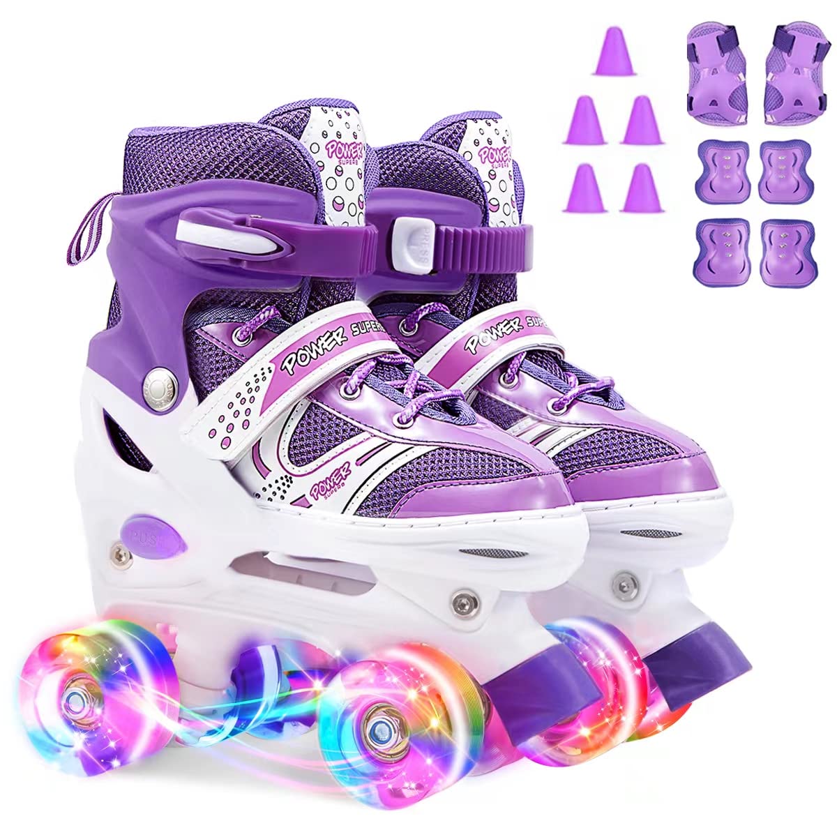 Buy Kids Roller Skates, 4 Sizes Adjustable Roller Skates for Girls Boys