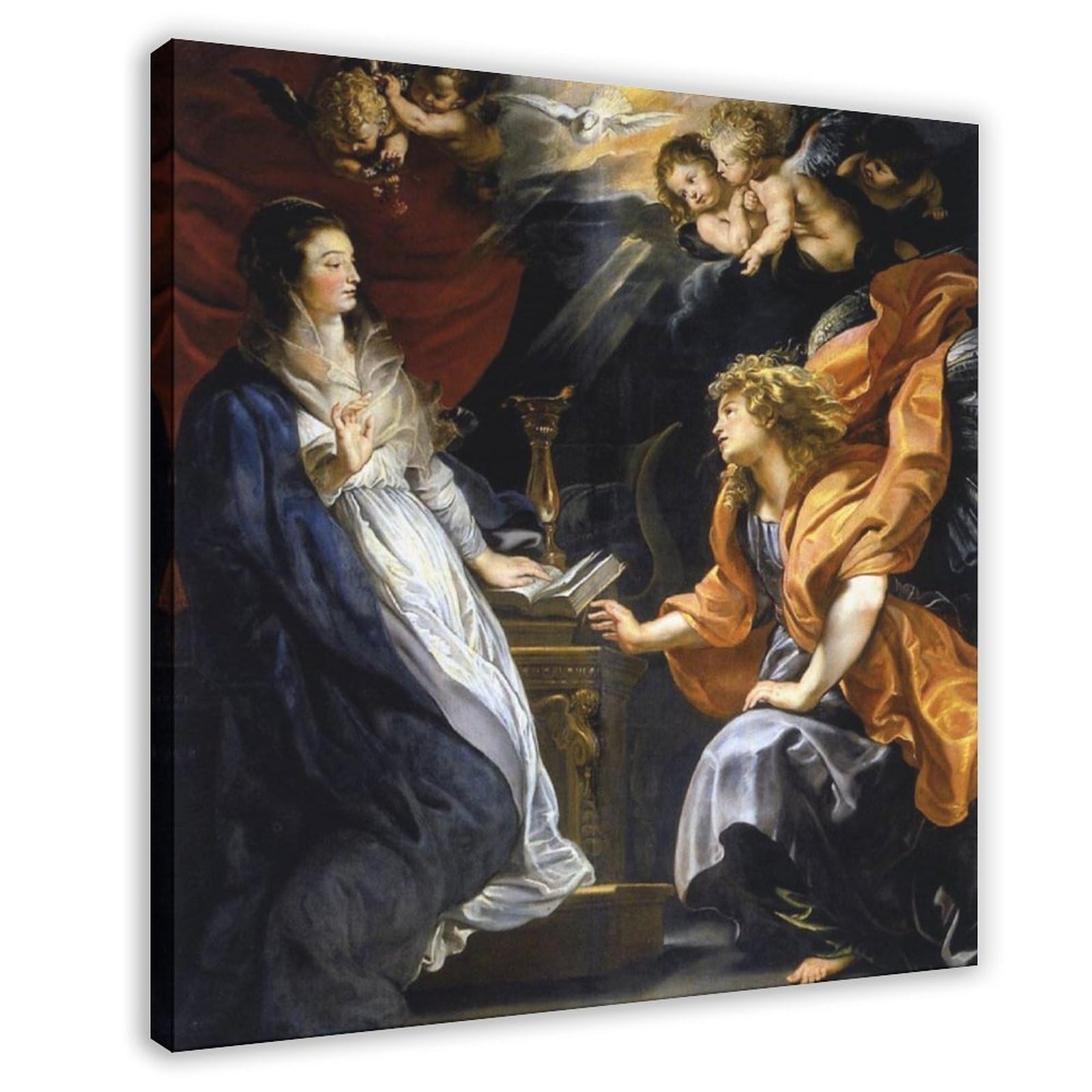 Impression sur toile Annunciation Rubens tableau déco bureau 40x40