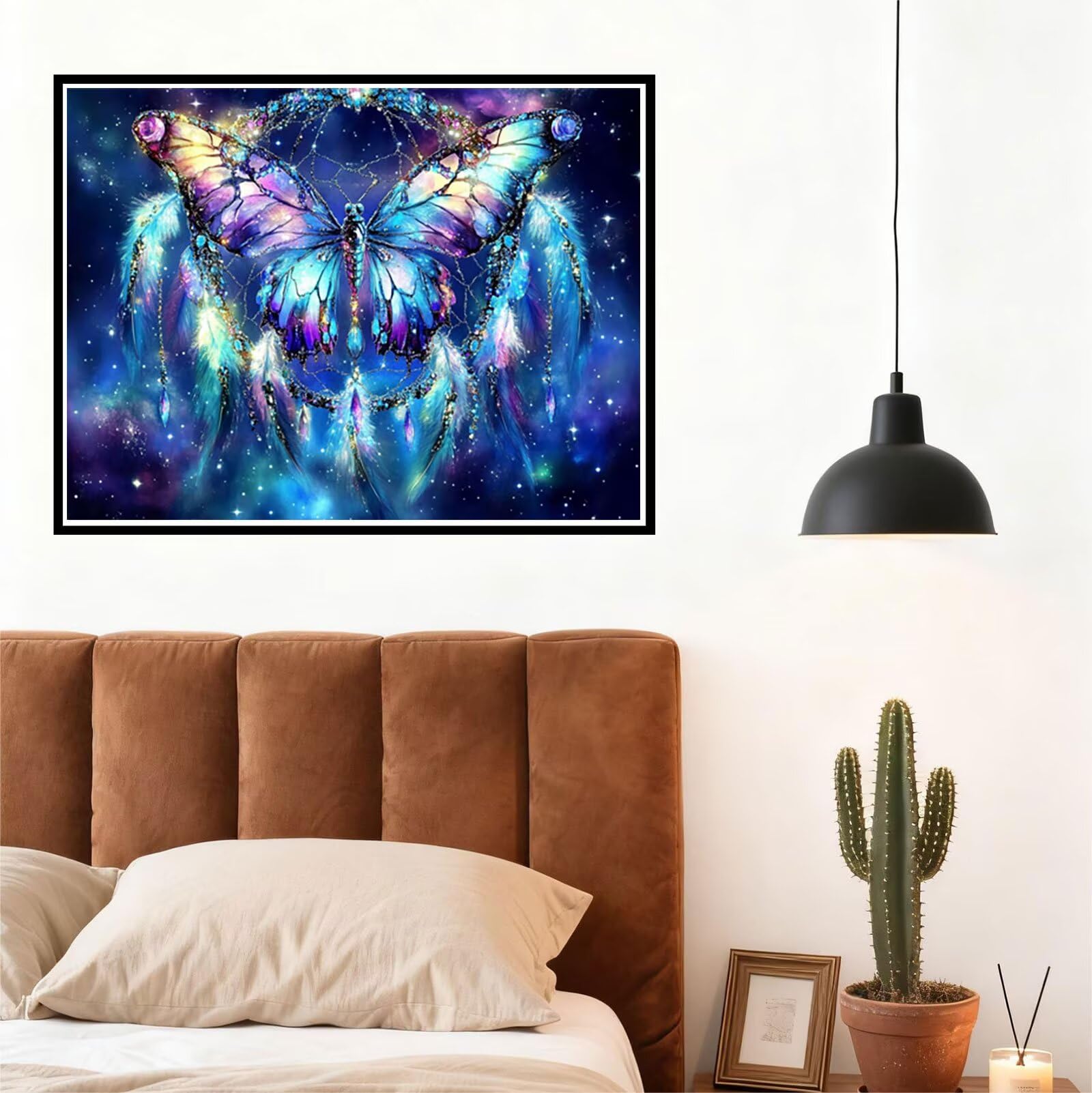 Peinture Numero Adulte Papillon Coloriage par Numero Adulte Attrape RêVes DIY Paint by Numbers, avec Pinceaux Peinture Loisir Creatif Enfant Cadeau Femme, Pour Decoration Maison 90x120cm H - 959