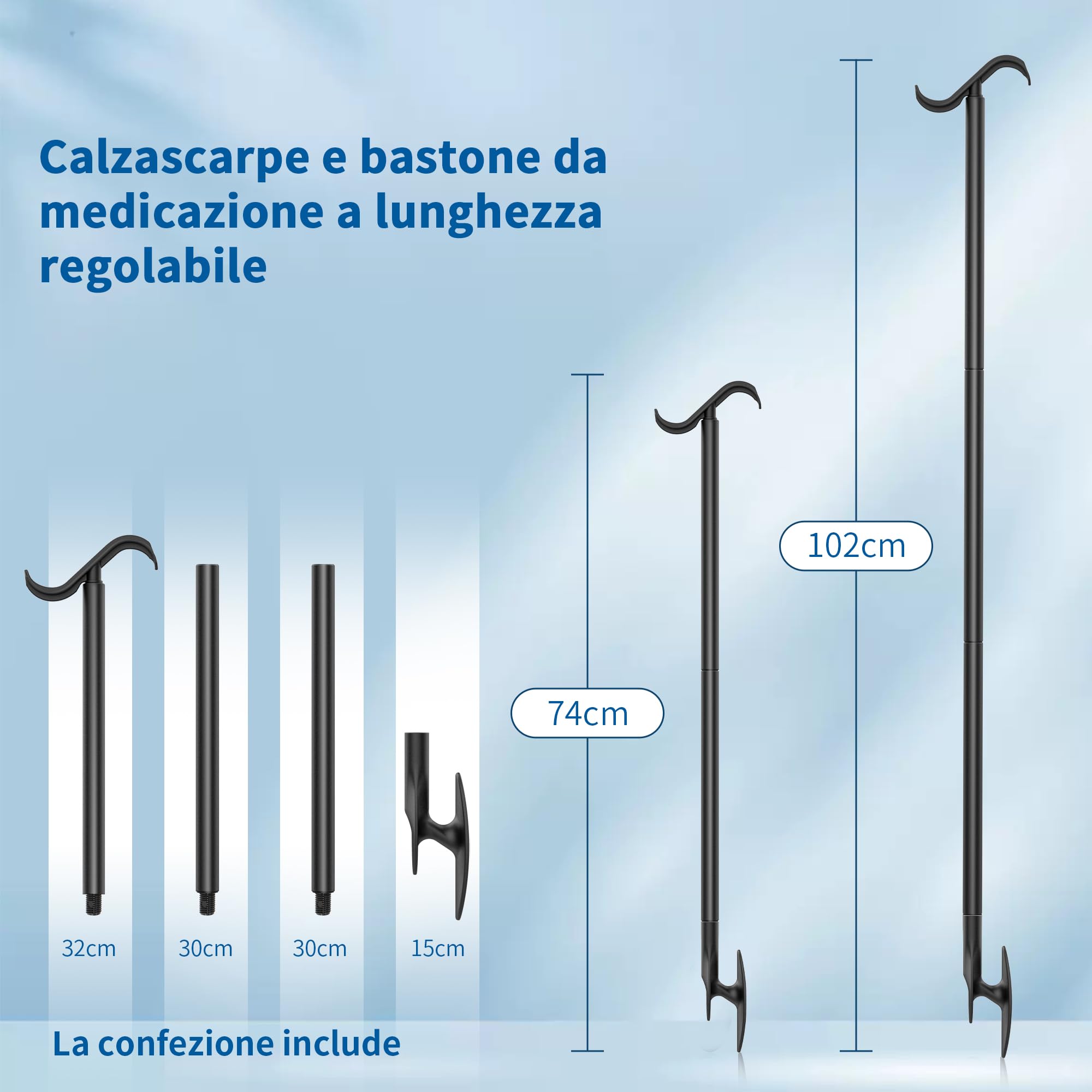 Kekoy Kit Infila Calze per Anziani, 2 Pezzi Aiuti per Indossare Calze, Scarpe, Abbigliamento, Strumenti per Anziani, Gravide e Persone con Mobilità Ridotta(Blu)