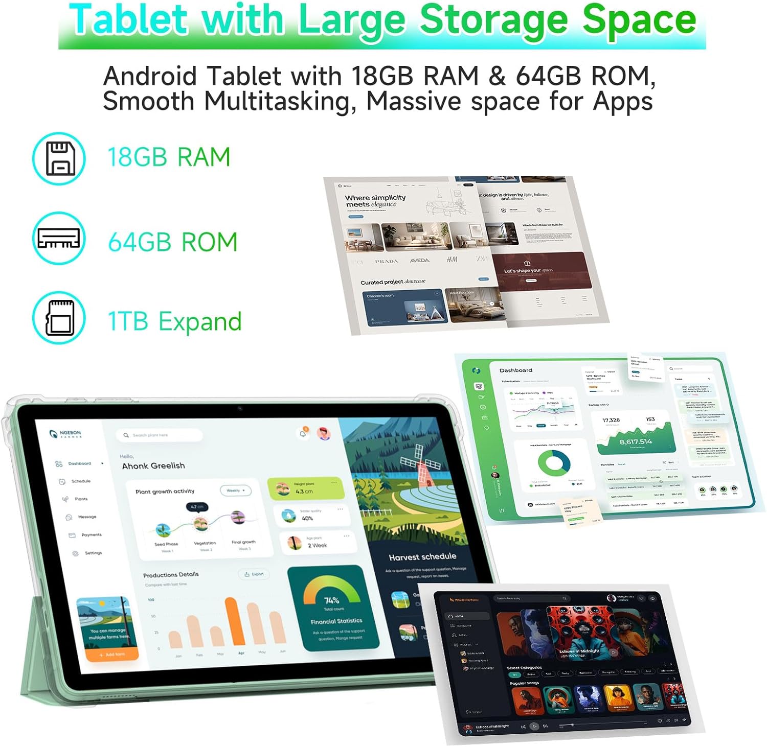 ICONLINK P13 Tablet with storage information