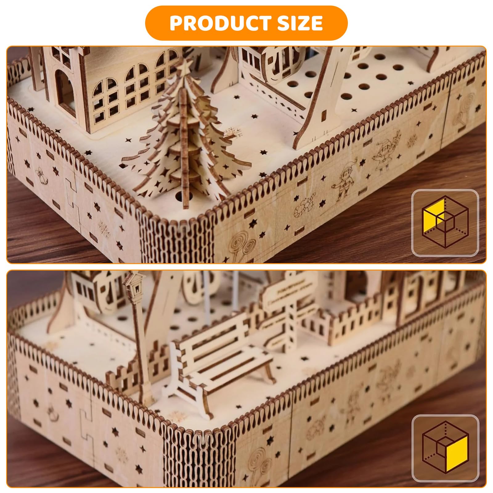 3D Wooden Puzzles for Adults, Ferris Wheel Model Kits with Light, 3D Puzzle Adult Model Craft Set to build - Image 3
