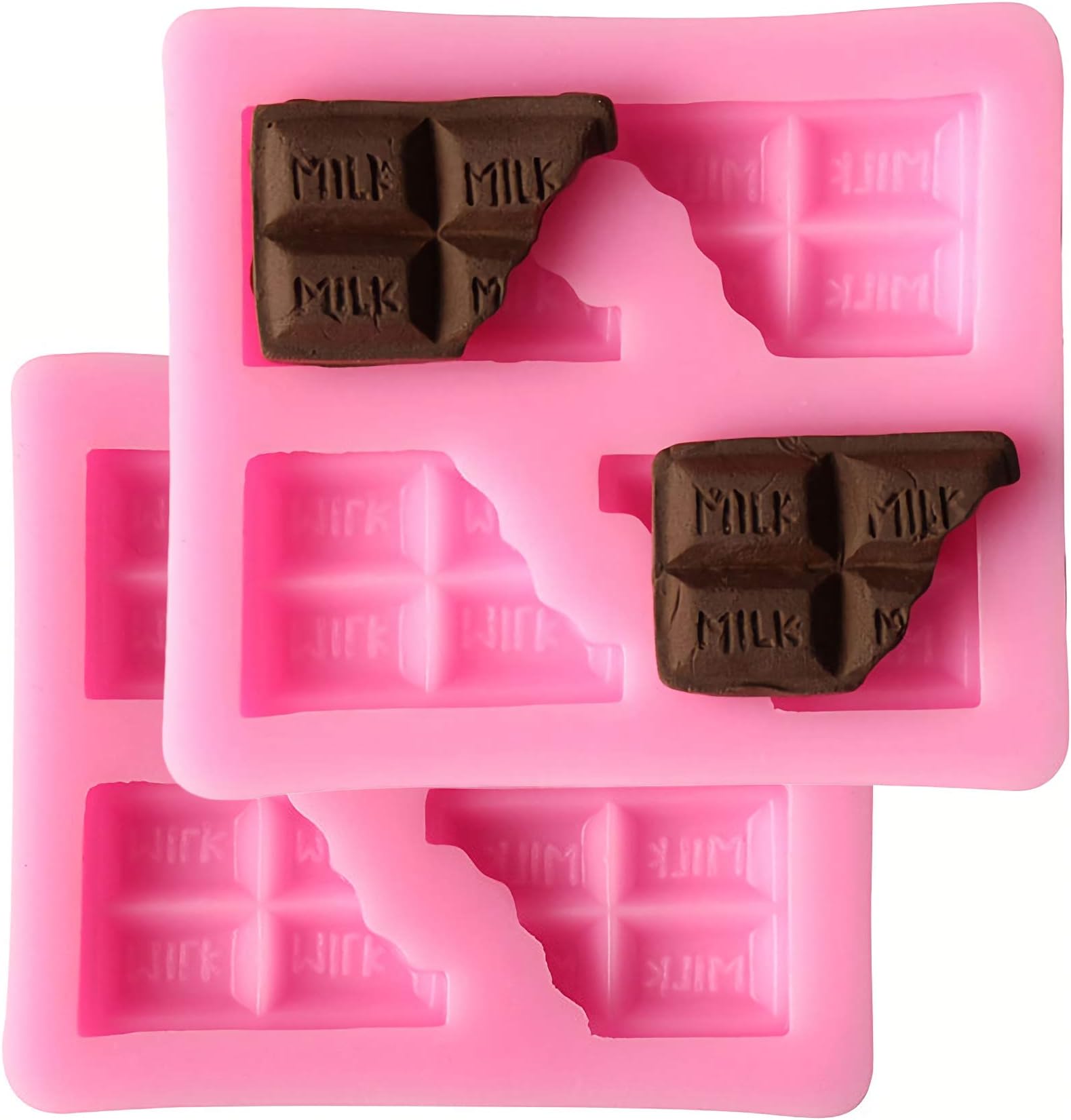 HengKe 2 Pcs Half Chocolate Shape Soap Silicone Mold, hocolate Fondant Mold Cake Topper Decoration Candle Resin Mould Chocolate,Polymer Clay,Soap,Crafting Projects