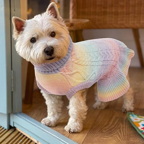 Miniatura 7 de Lelepet Suéter XS para perro, suéteres de Navidad para perros pequeños, suéter de Navidad de cuello alto, sudadera de punto para perro, vestido