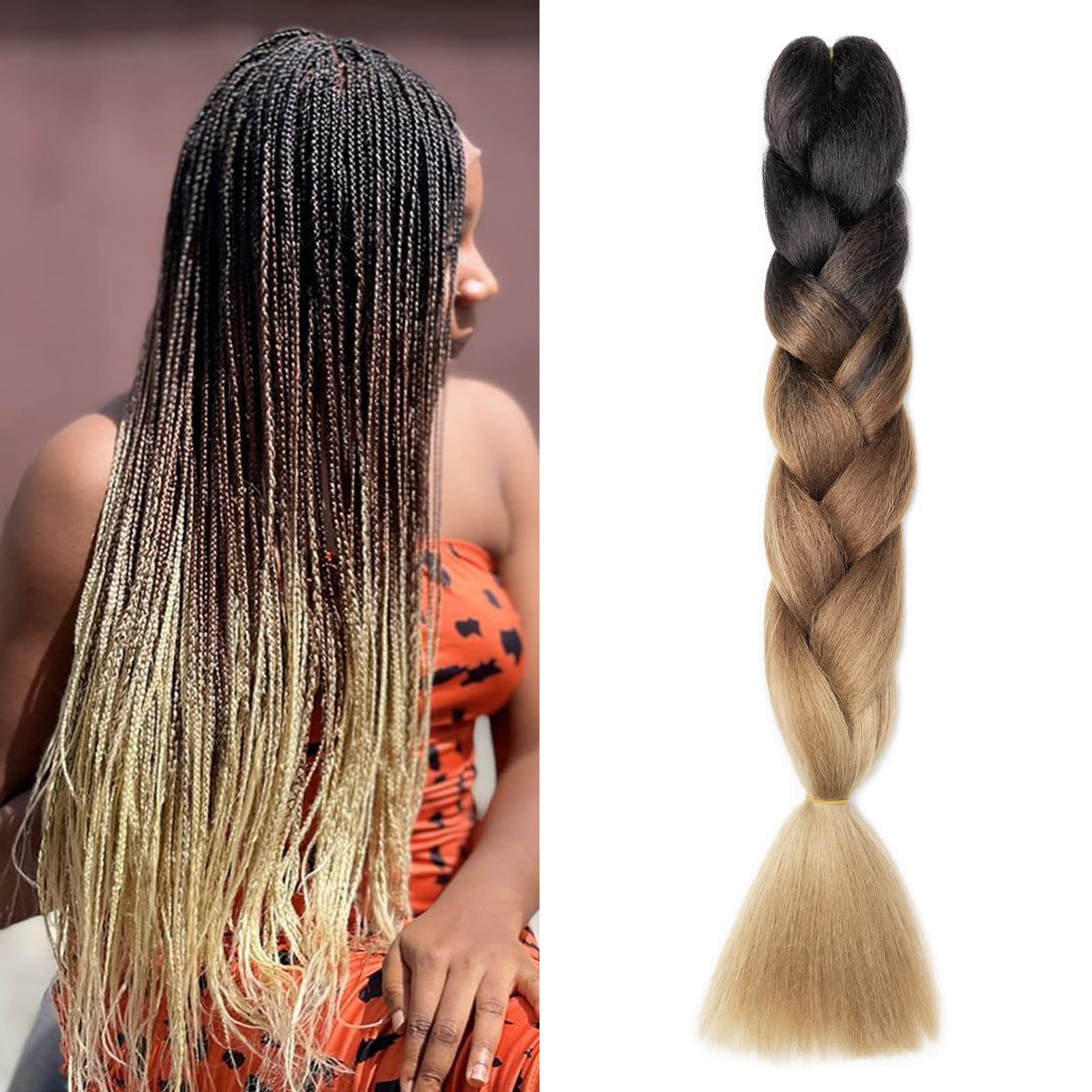 60cm Extensiones de Pelo Trenzas Africanas Castaño Oscuro Extensiones para Trenzas Africanas 1 pcs 100g Kanekalon Pelo para Trenzas Africanas Sintetico Extensiones de Trenzado Cabello Braiding — view 159