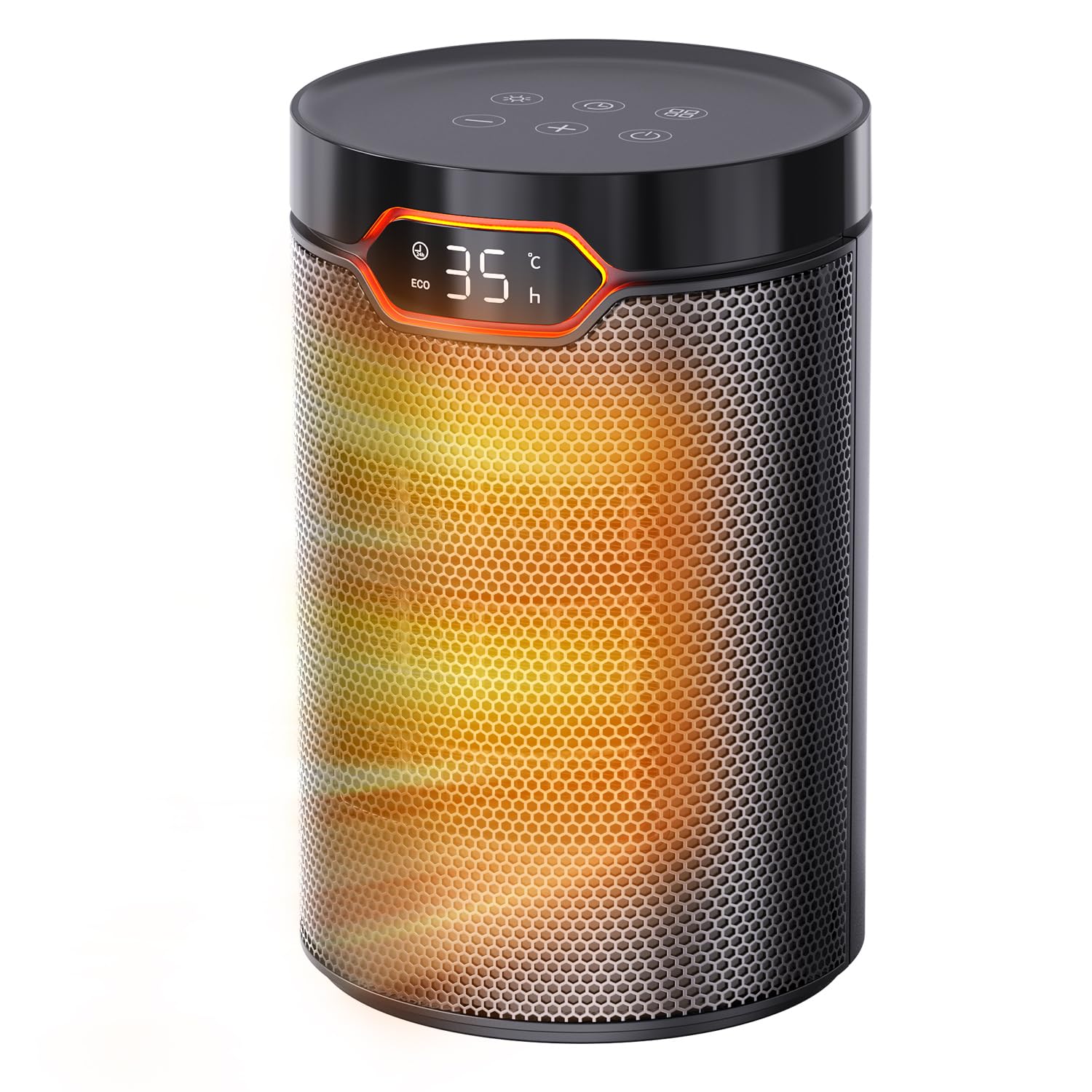 BREEZOME Space Heaters for Indoor Use, 1500W PTC Electric Heater for Bedroom, Portable Heater with Thermostat, 3 Modes & 24H Timer, Quiet Ceramic Desk Heater, Safety Room Heater for Home Office