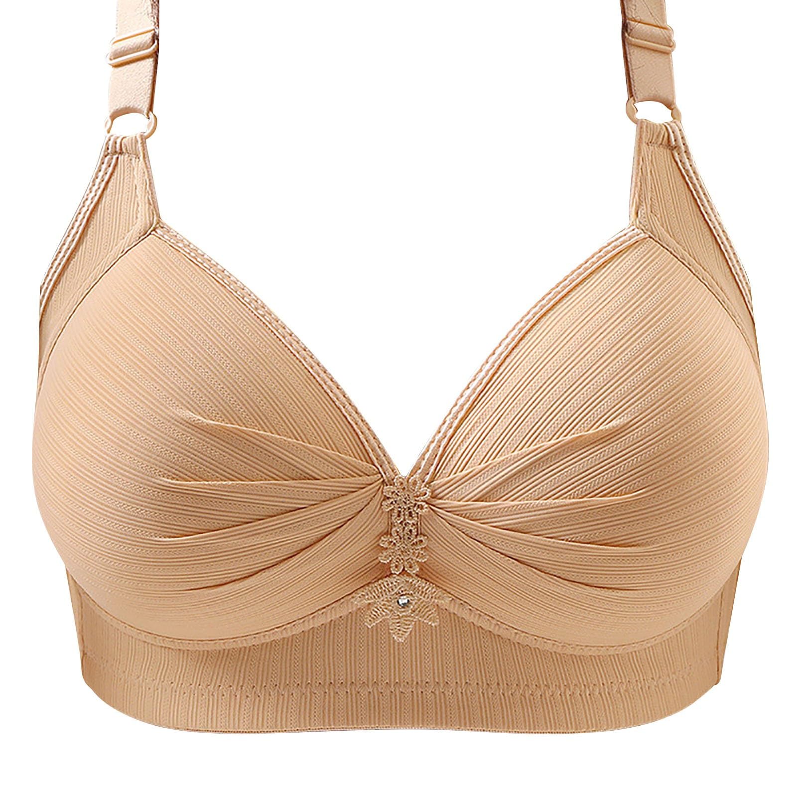 Generisch Reggiseno sexy da donna in pizzo con bottoni sul retro, coppe modellanti, tracolla regolabile, grande dimensione supporto completo senza cuciture