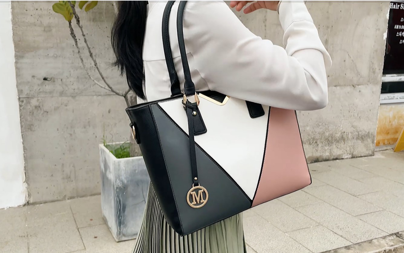 Miss Lulu Sac à Main Femme En Cuir PU - Cabas Bandoulière Adjustable, Format V, Multifonction