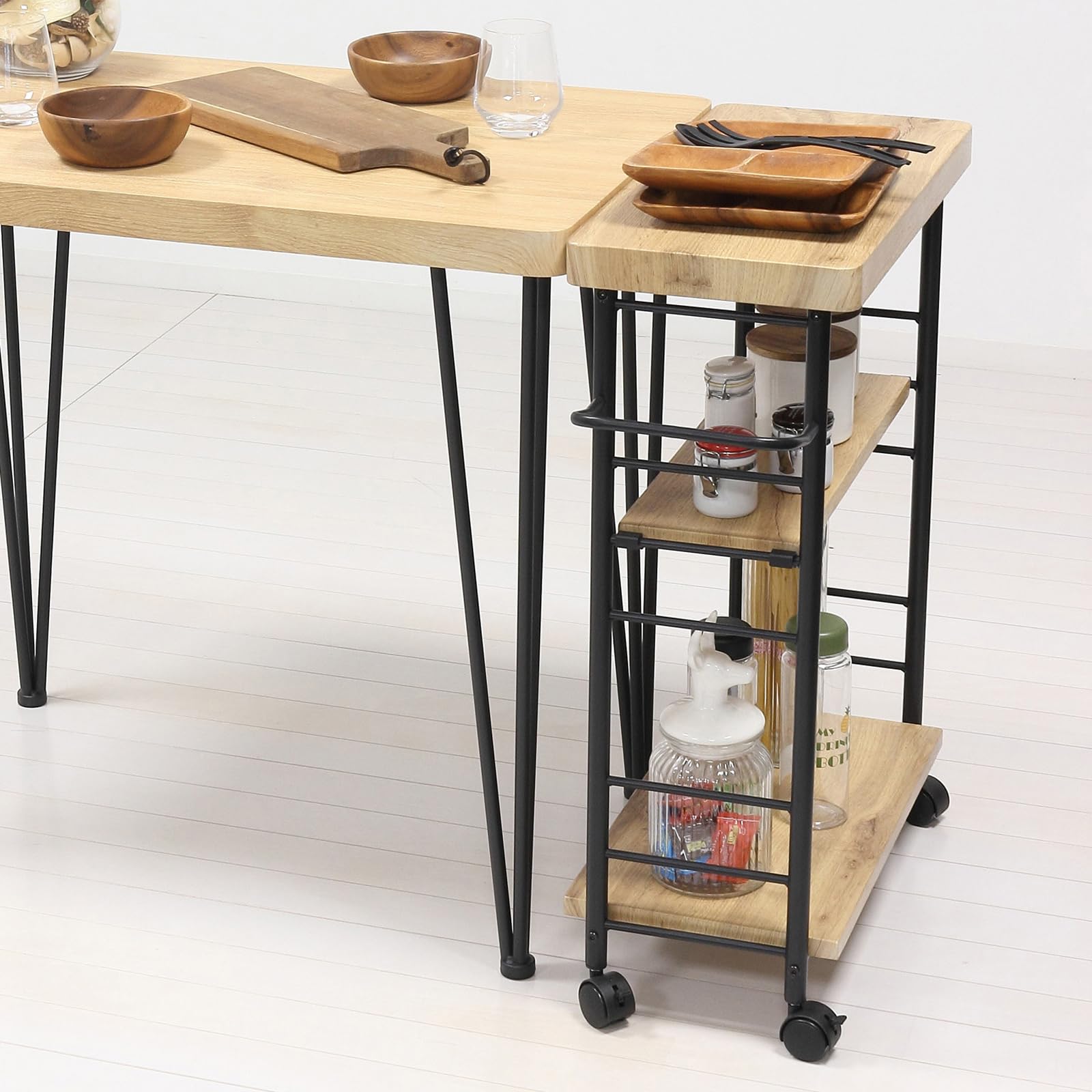 Amazon.co.jp: クロシオ キッチンワゴン アート3段ワゴン モダン