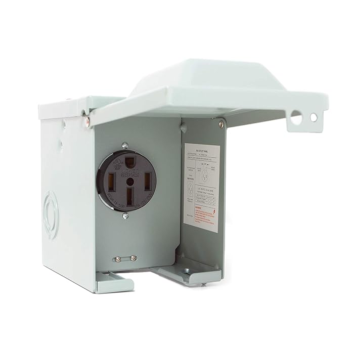Buy RVPAL RV Power Outlet Box, 50 Amp 125/250 Volt, Enclosed Lockable
