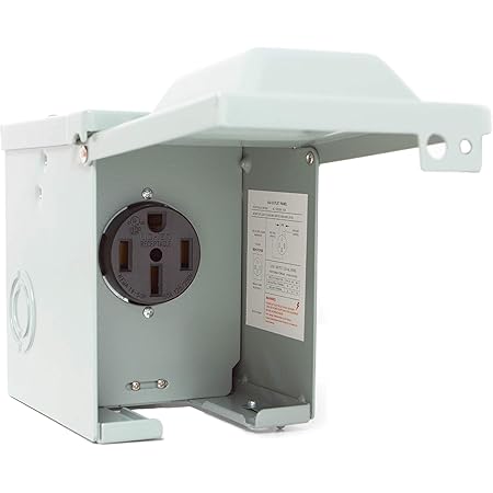 Sintron RV Power Outlet Box, 50 Amp 125/250 Volt, Enclosed Lockable Weatherproof Outdoor Electrical NEMA 14-50R Receptacle, ETL Listed, For RV Camper Travel Trailer Motorhome Electric Car Generator