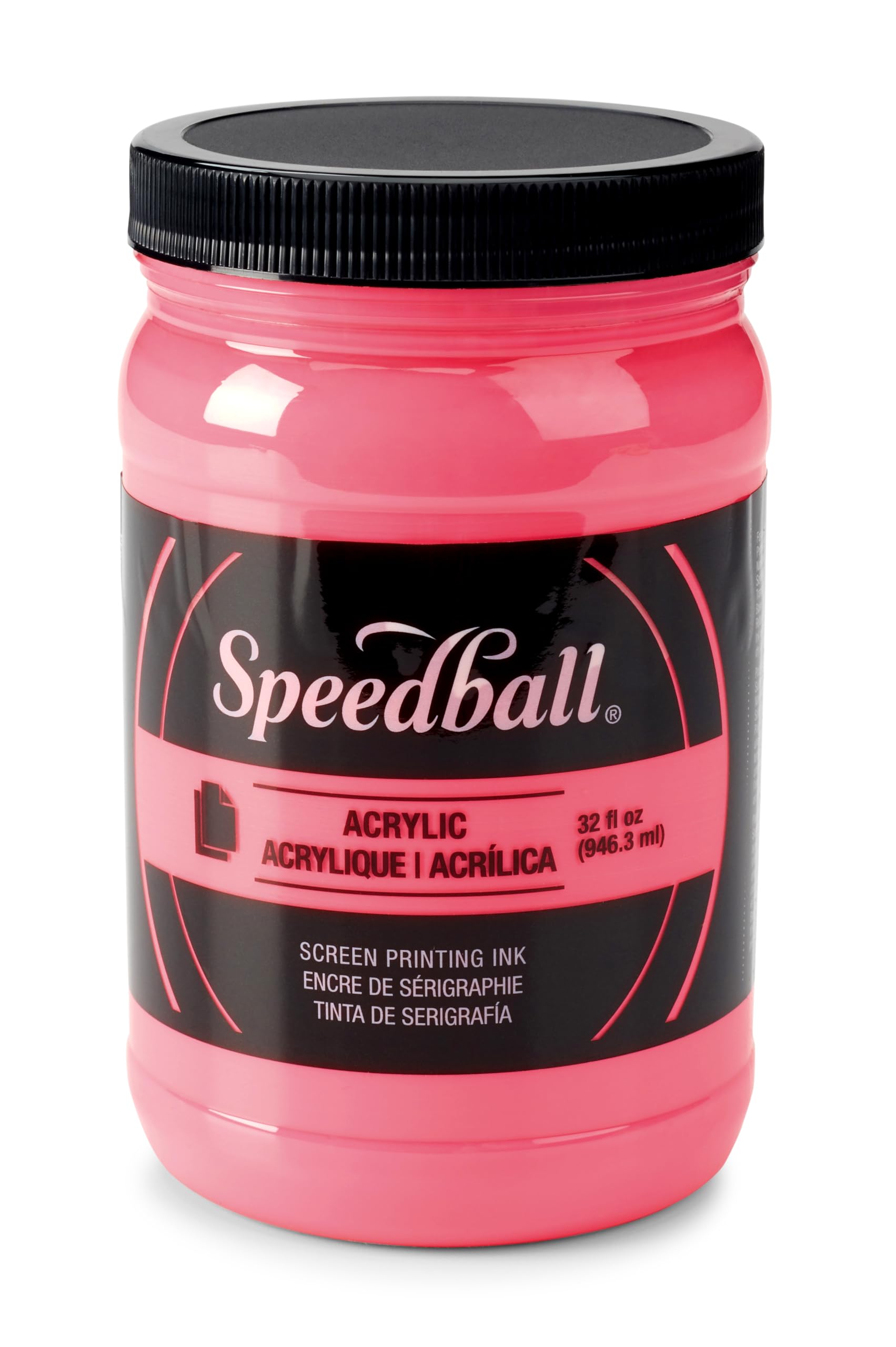 Speedball 046414 Acrylic Screen Printing Ink, 32 fl. oz, Fluorescent Hot Pink