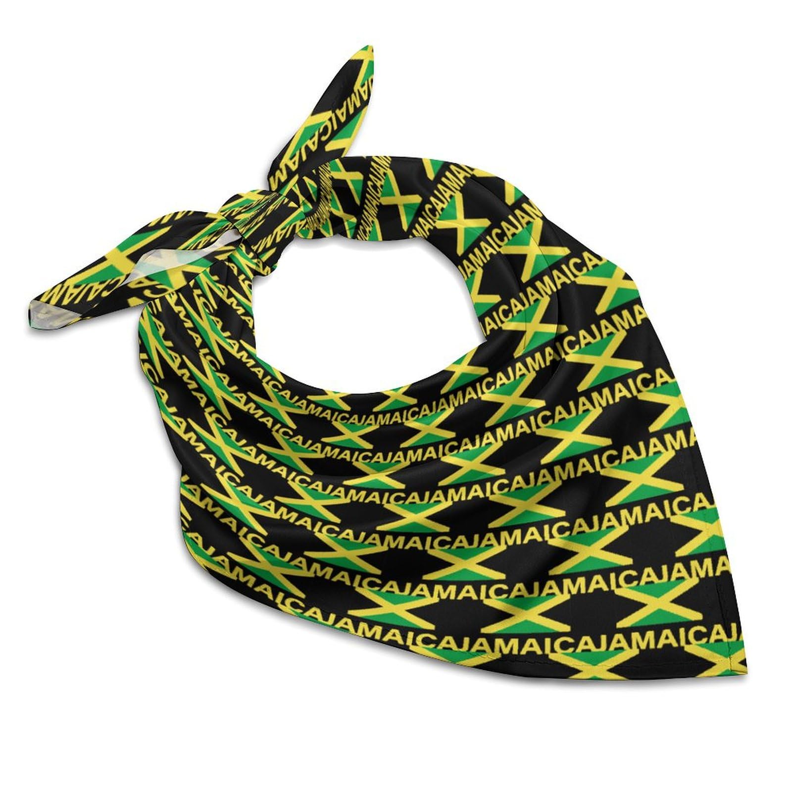 SMAZDFXX Jamaica Flag Fashion Head Scarf for Women Silk Like Bandana Kerchief Satin Square Scarves Gifts