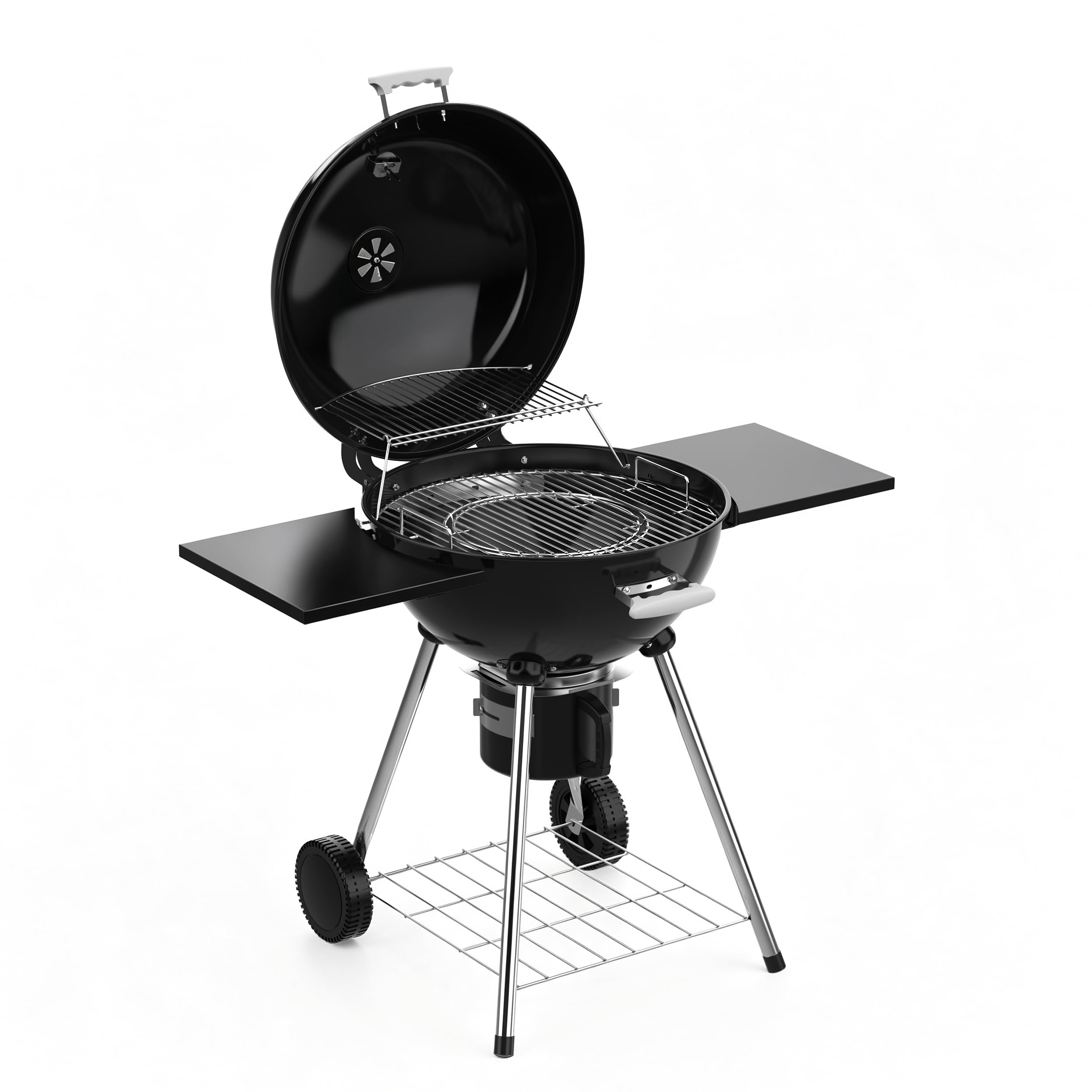 KOBENDA 53cm Charcoal BBQ Grill with Temp Gauge & Air Vent