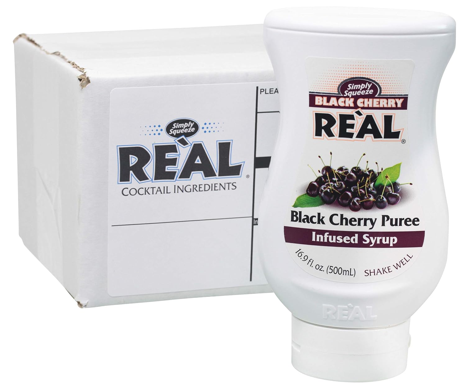 Black Cherry Reàl, Black Cherry Puree Infused Syrup, 16.9 FL OZ Squeezable Bottle (Pack of 1)